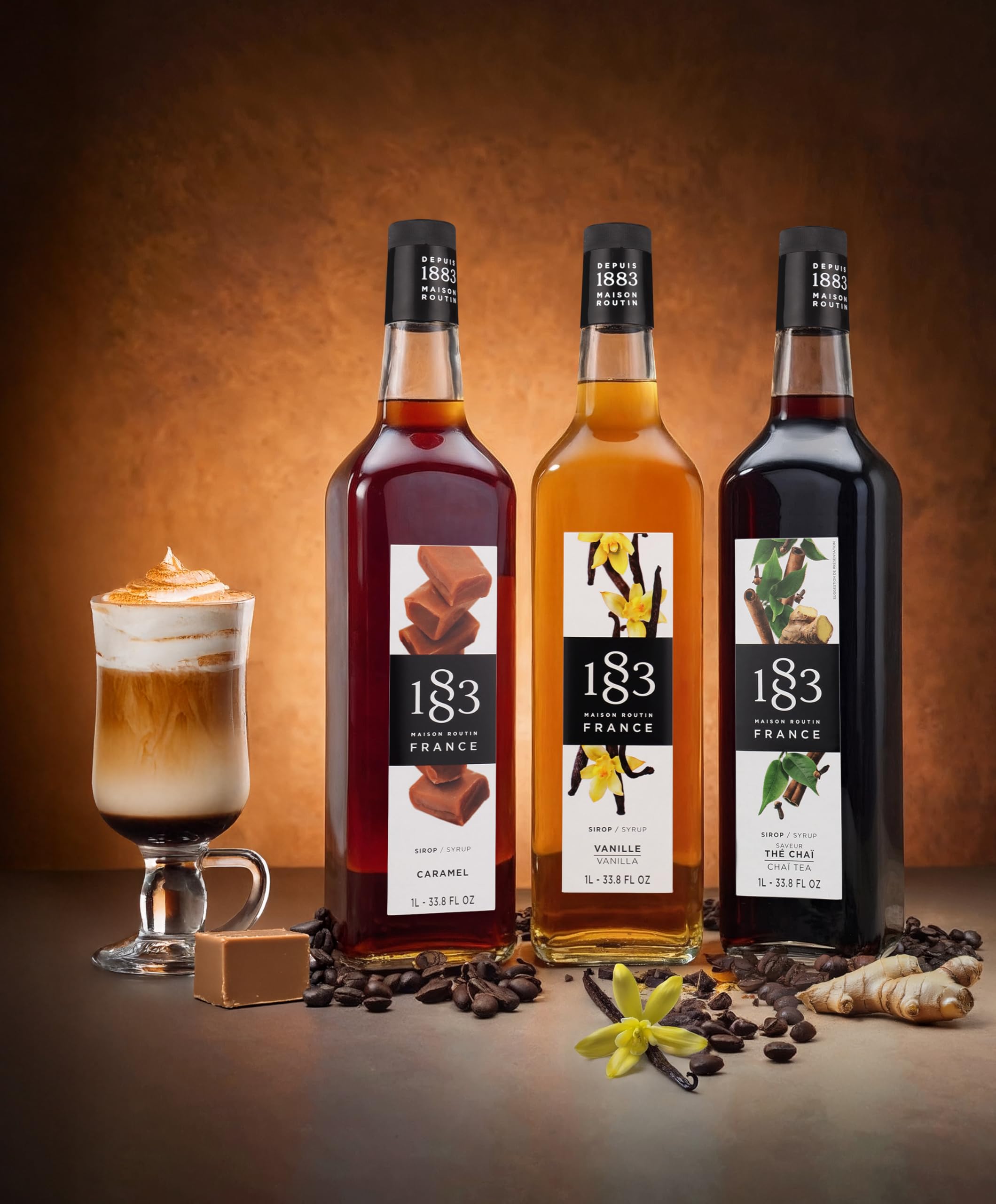 1883 MAISON ROUTIN Vanilla Syrup - Intense Bourbon Aroma | 1 L PET Bottle