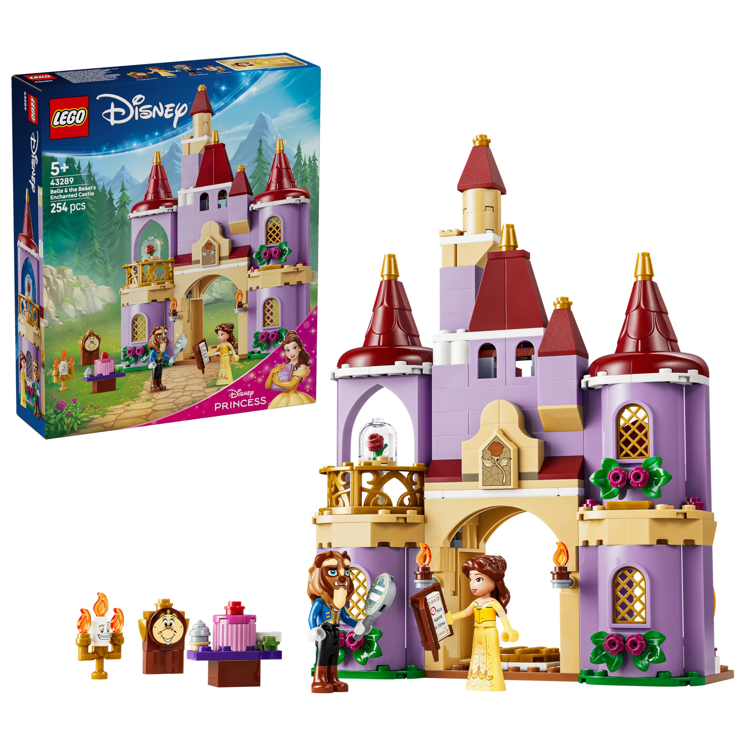 LEGO Disney Princess Belle & the Beast's Enchanted Castle Building Set | Model 43289 | Ages 5+
