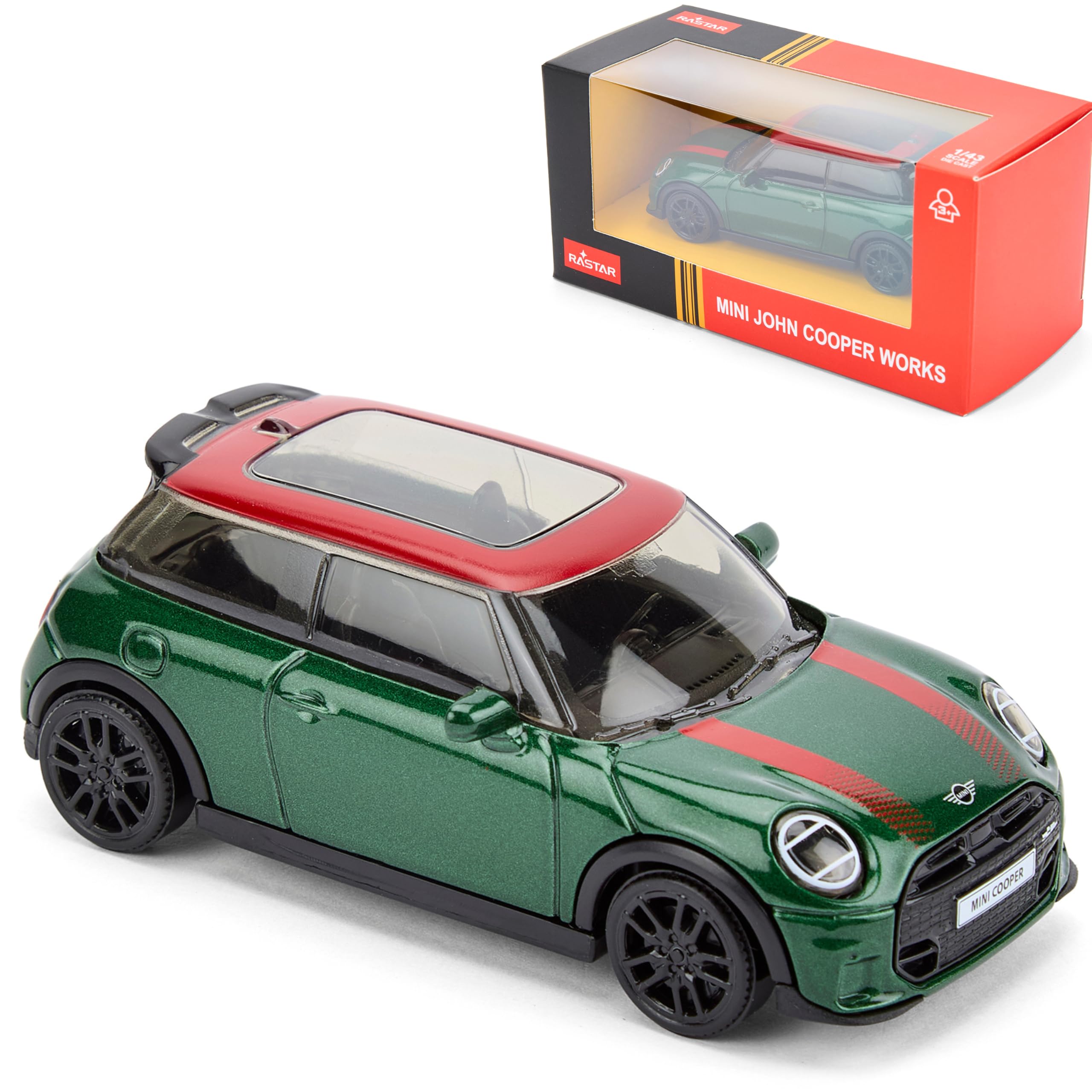 CMJ Mini John Cooper Works 1:43 Scale Die-Cast Model Car - Green | Detailed Interior | Metal Body