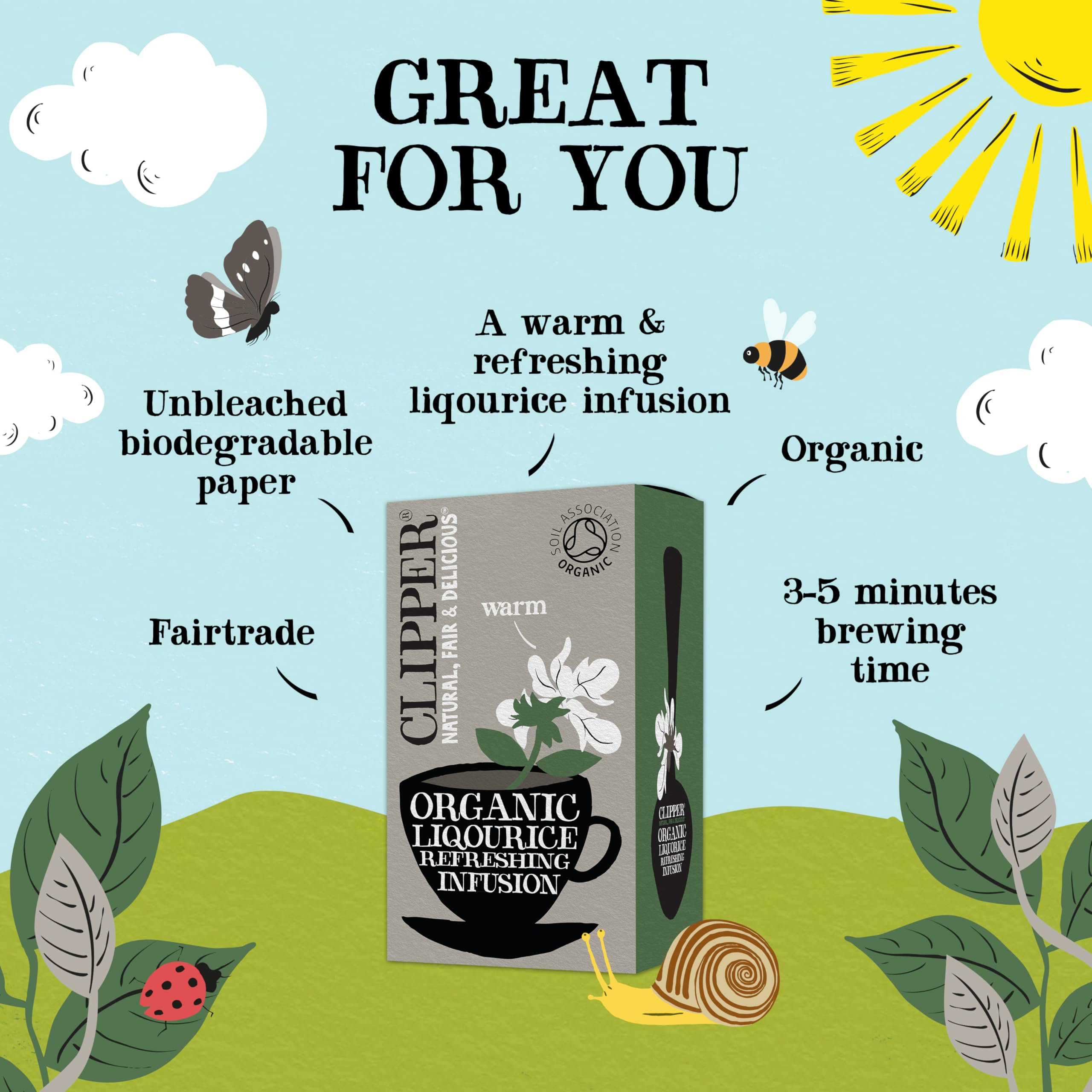 Clipper Natural, Fair & Delicious Organic Liquorice Root Tea Bags - 120 Count (6 x 20) | Caffeine-Free 2