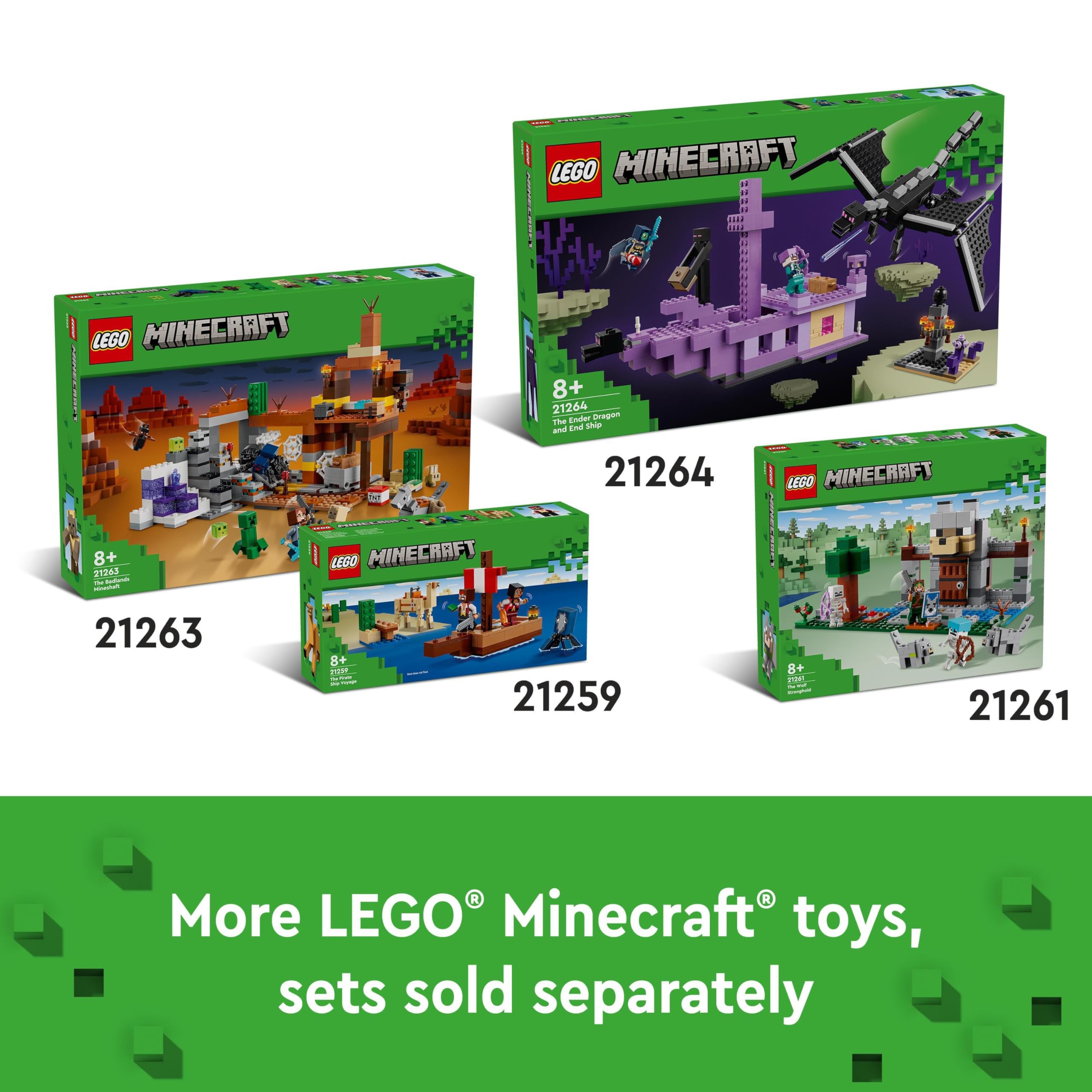 LEGO Minecraft The Cherry Blossom Garden Playset - Building Toy with Sunny, Sniffer & Zombie Figures for Kids 8+ 9