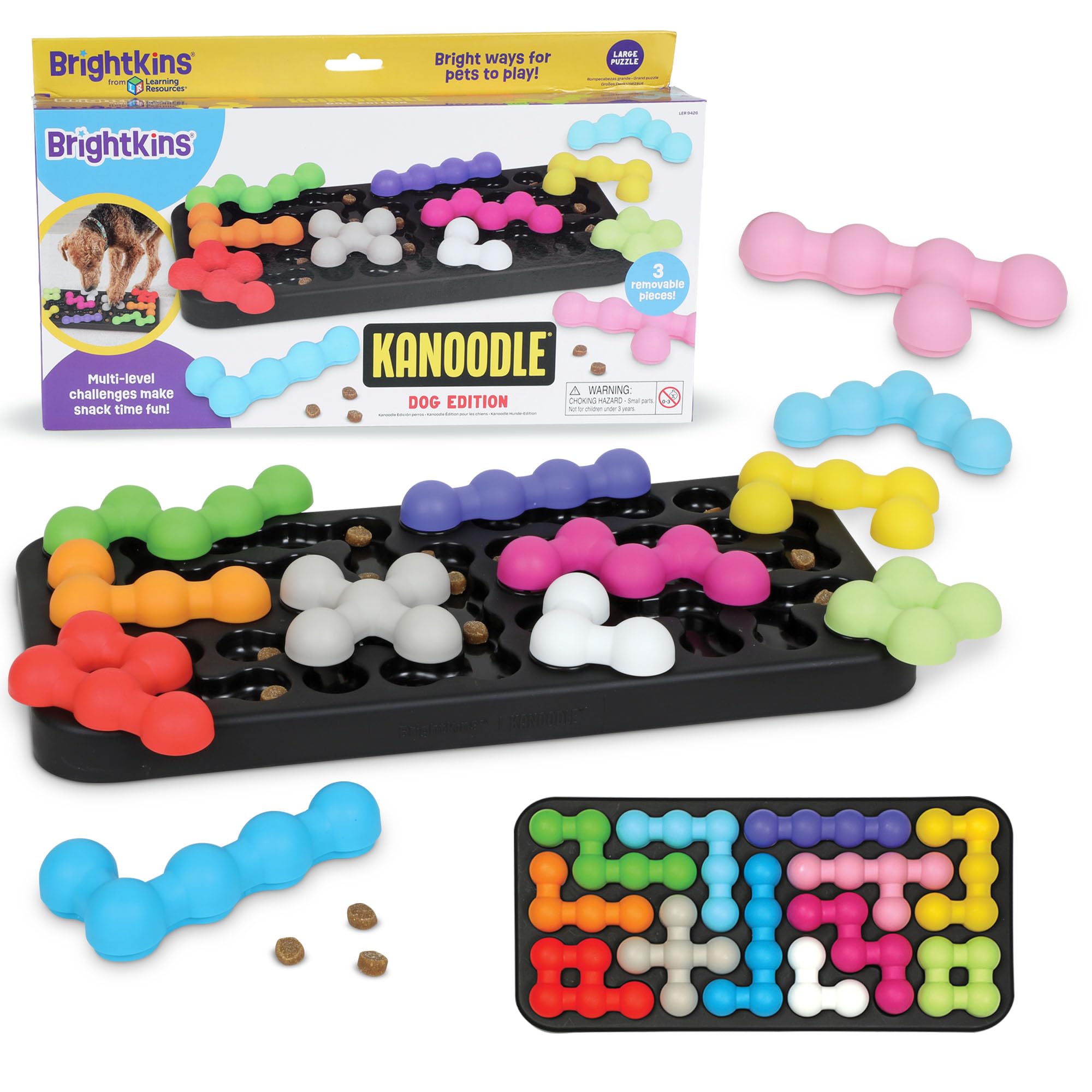 BrightKins Kanoodle Dog Edition Large - Interactive Treat Puzzle Toy for Mental Enrichment | BPA-Free Plastic 1