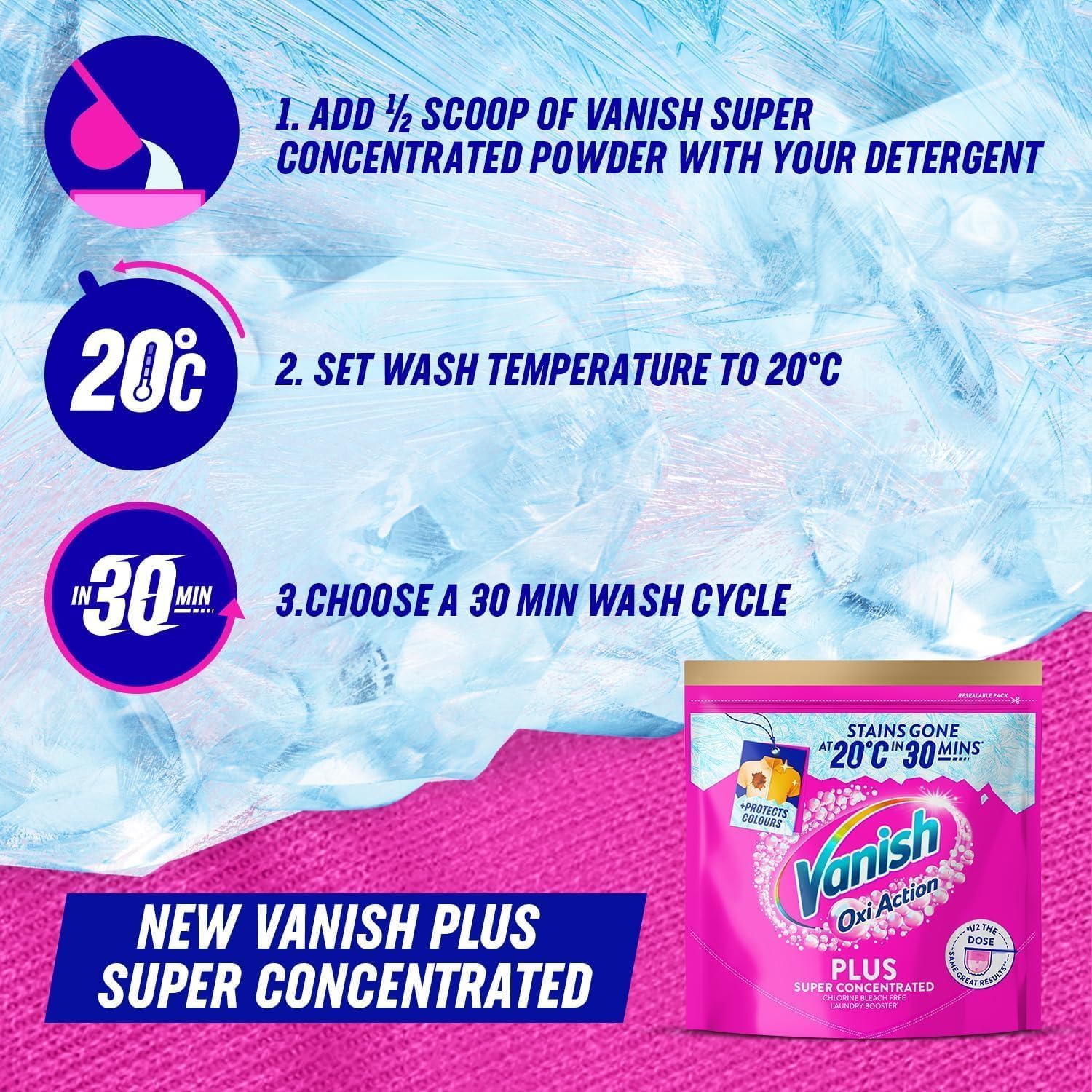 Vanish Gold Oxi Action Powder Plus Stain Remover for Colours - Super Concentrated 500g 6