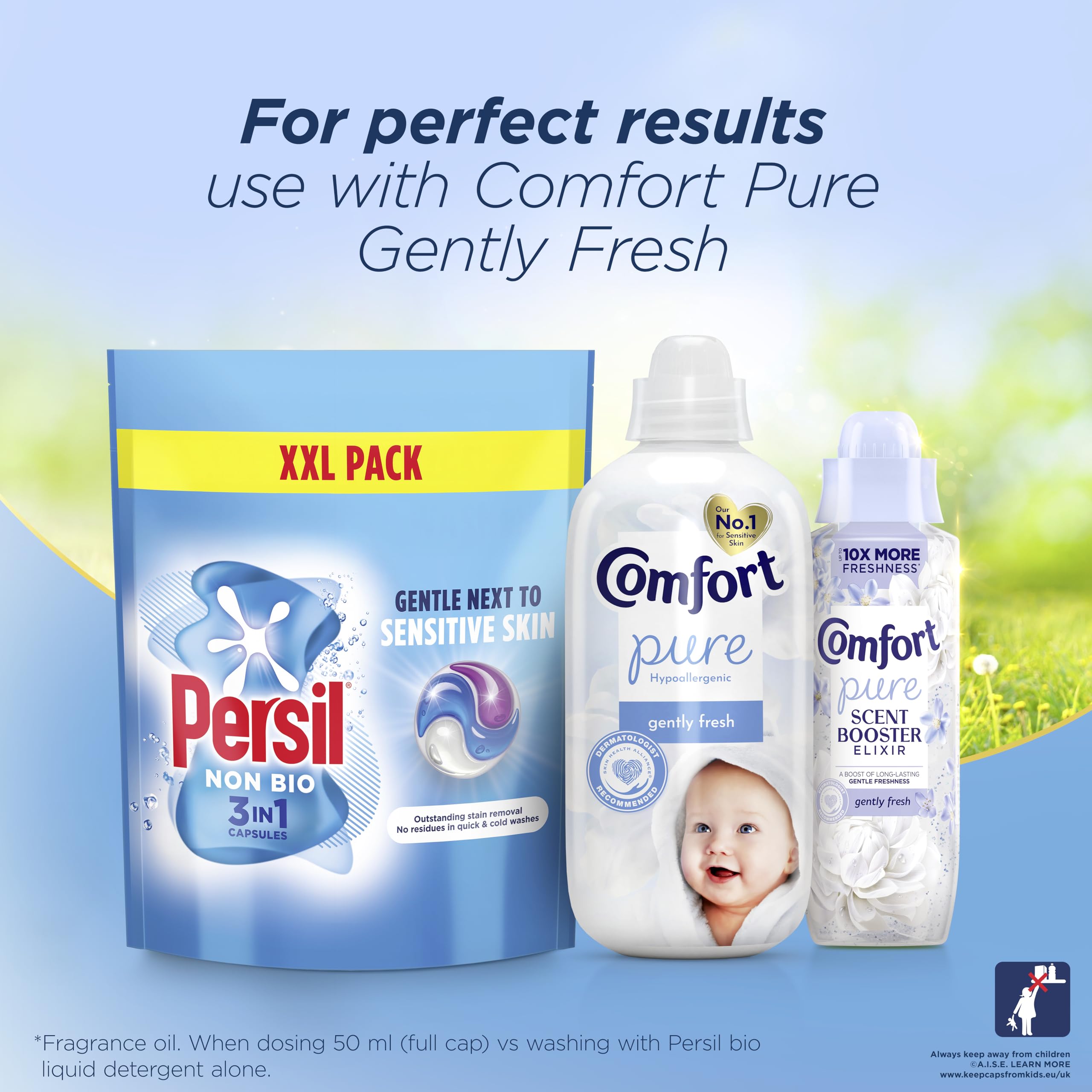 Persil Non Bio 3 in 1 Washing Capsules - Gentle on Skin | 58 Count | Outstanding Stain Removal 5