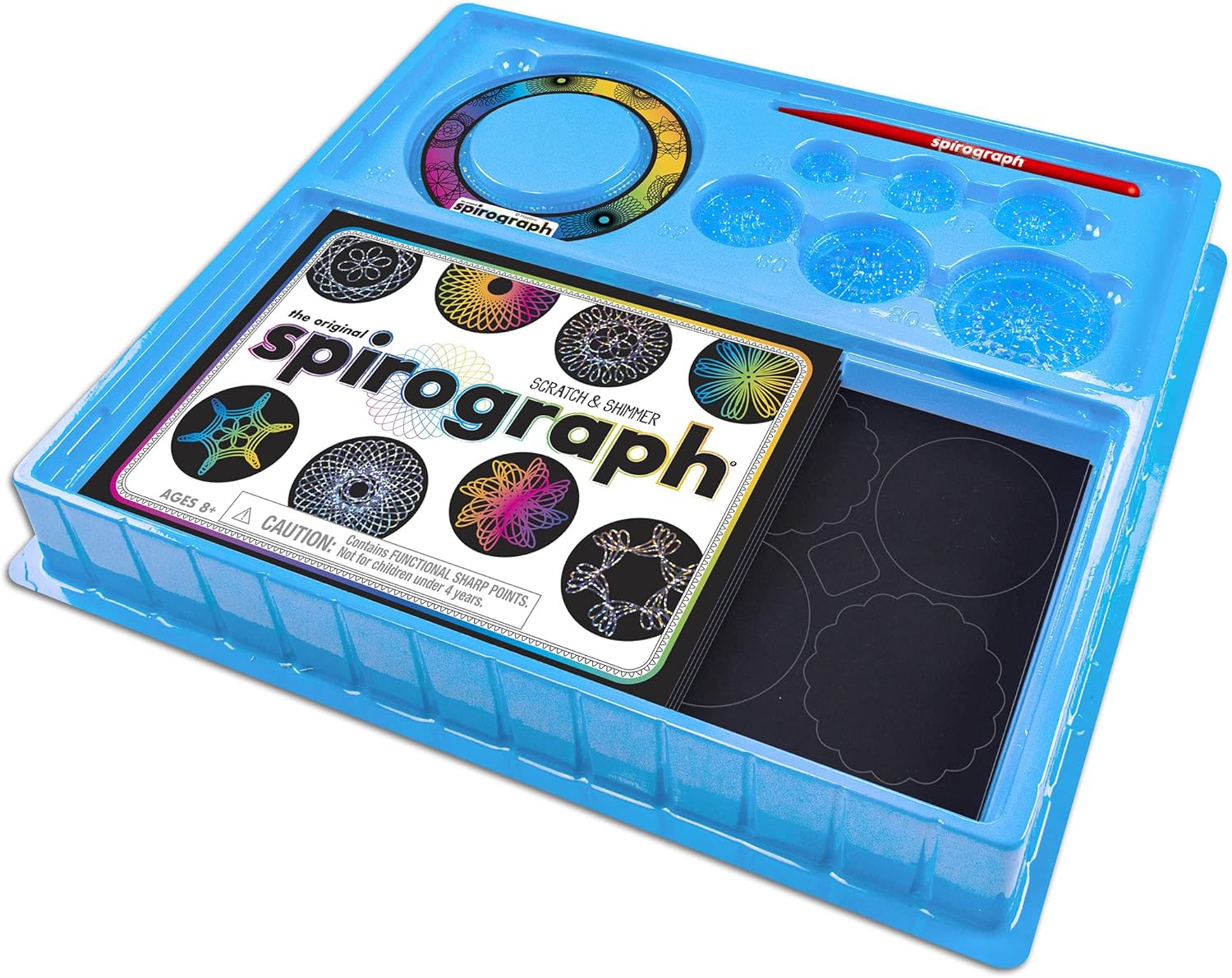 Spirograph Scratch & Shimmer - Glitter Precision Wheels & Rainbow Scratch Art Set 4