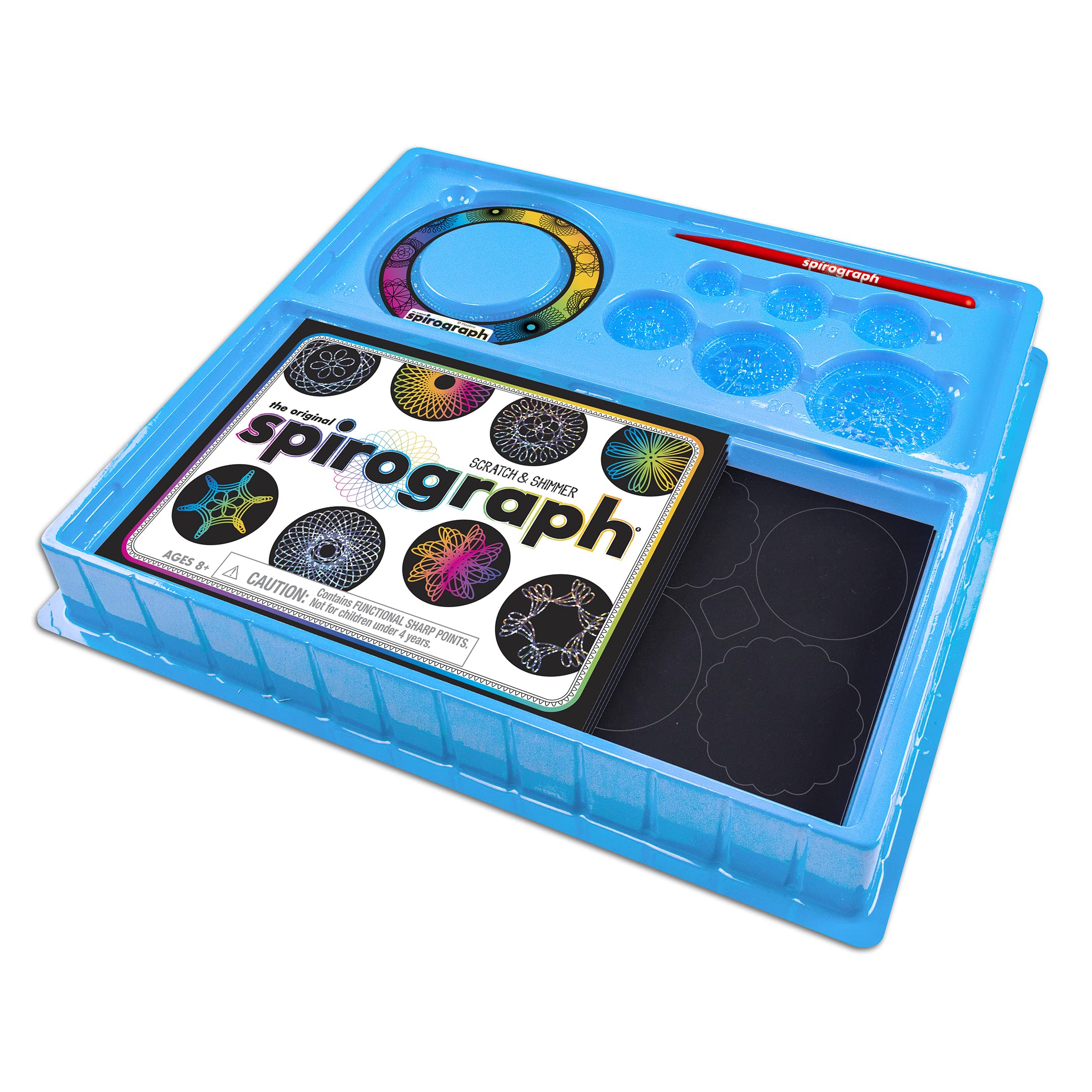 Spirograph Scratch & Shimmer - Glitter Precision Wheels & Rainbow Scratch Art Set 9