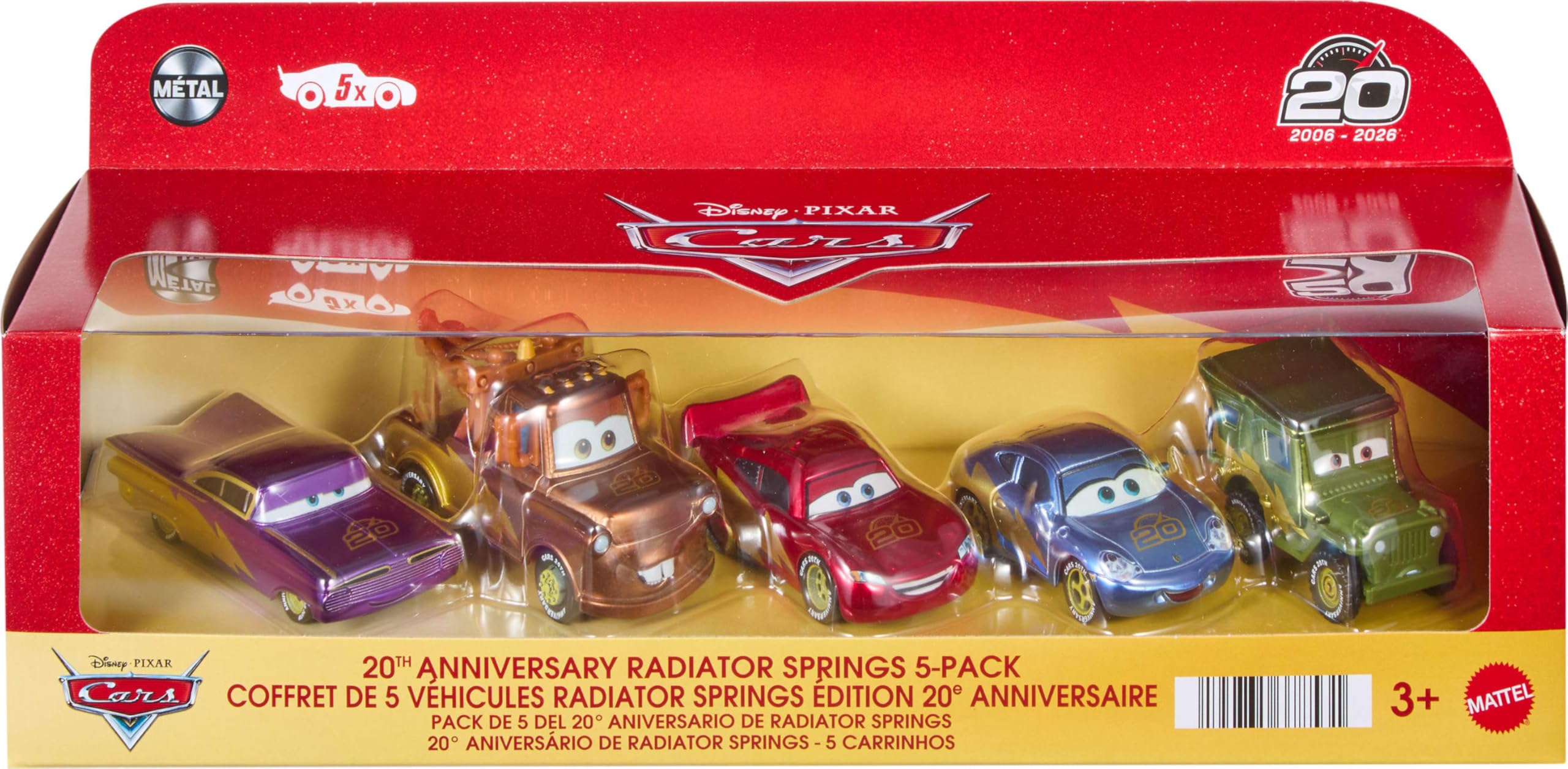 Mattel Disney and Pixar Cars Radiator Springs 20th Anniversary 5-Pack Die-Cast Vehicles 6
