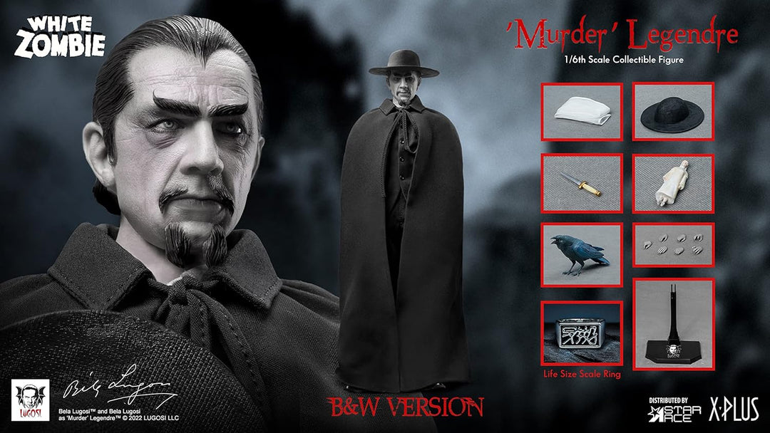 White Zombie: Murder Legendre Bela Lugosi (Black & White Ver.) 1:6 Scale Action Figure - Limited Edition Collectible for Ages 15+