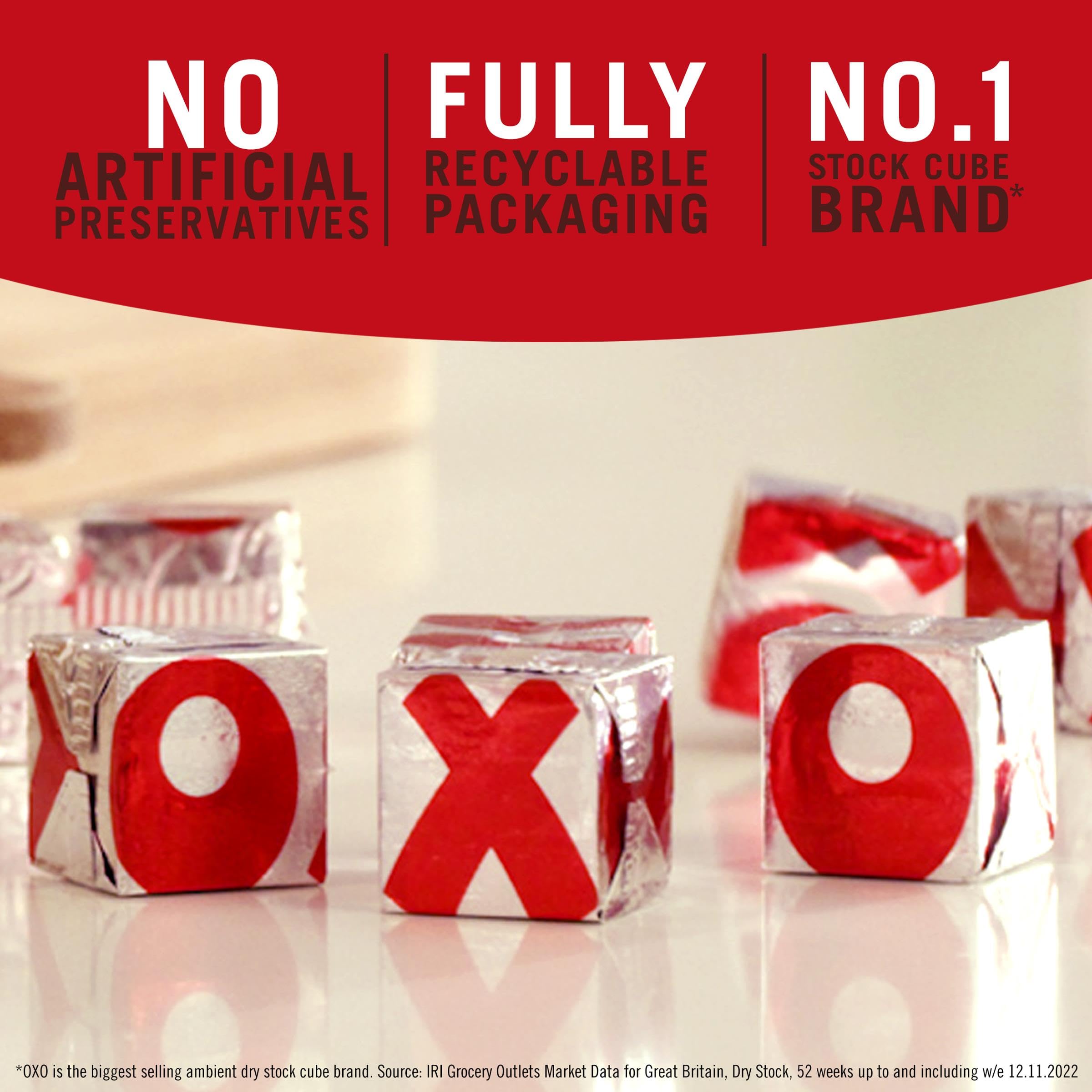 OXO Vegan Beef Flavour Stock Cubes - 12 Pack | Meat-Free | Bold Taste | 71g 9