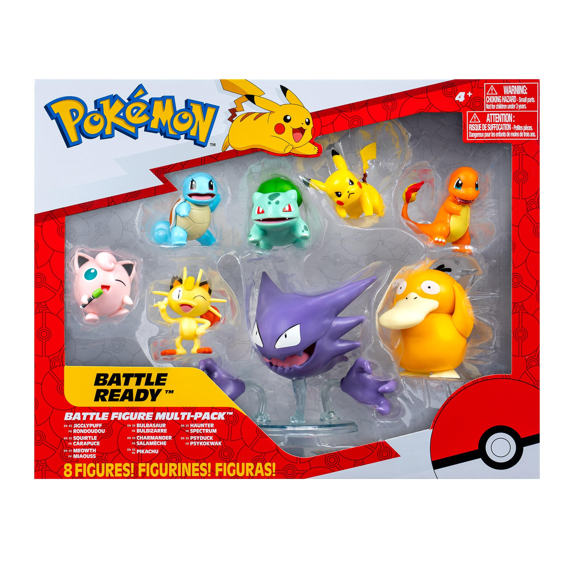 Pokémon Battle Figure 8 Pack - Six 2-Inch and Two 3-Inch Battle Ready Figures 2