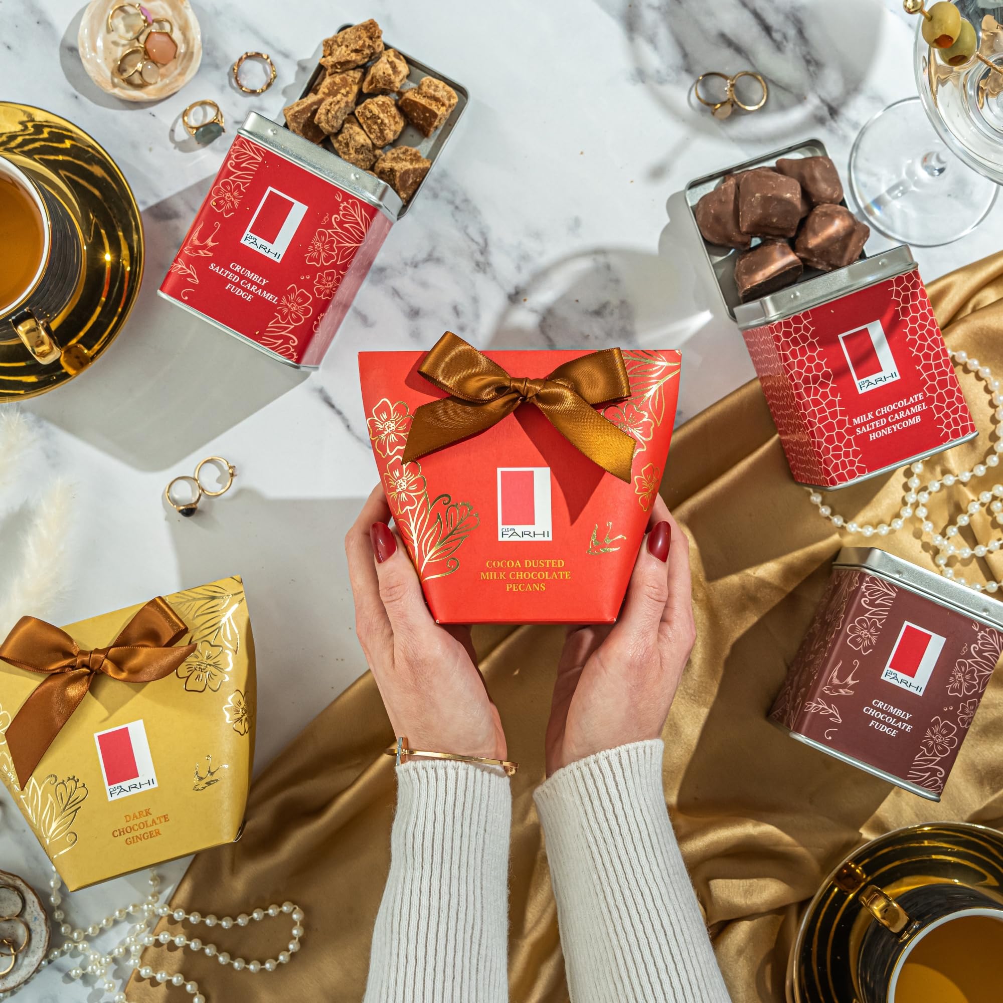 Rita Farhi Milk & Dark Chocolate Brazil Nuts in Luxury Gift Box, 130g 9