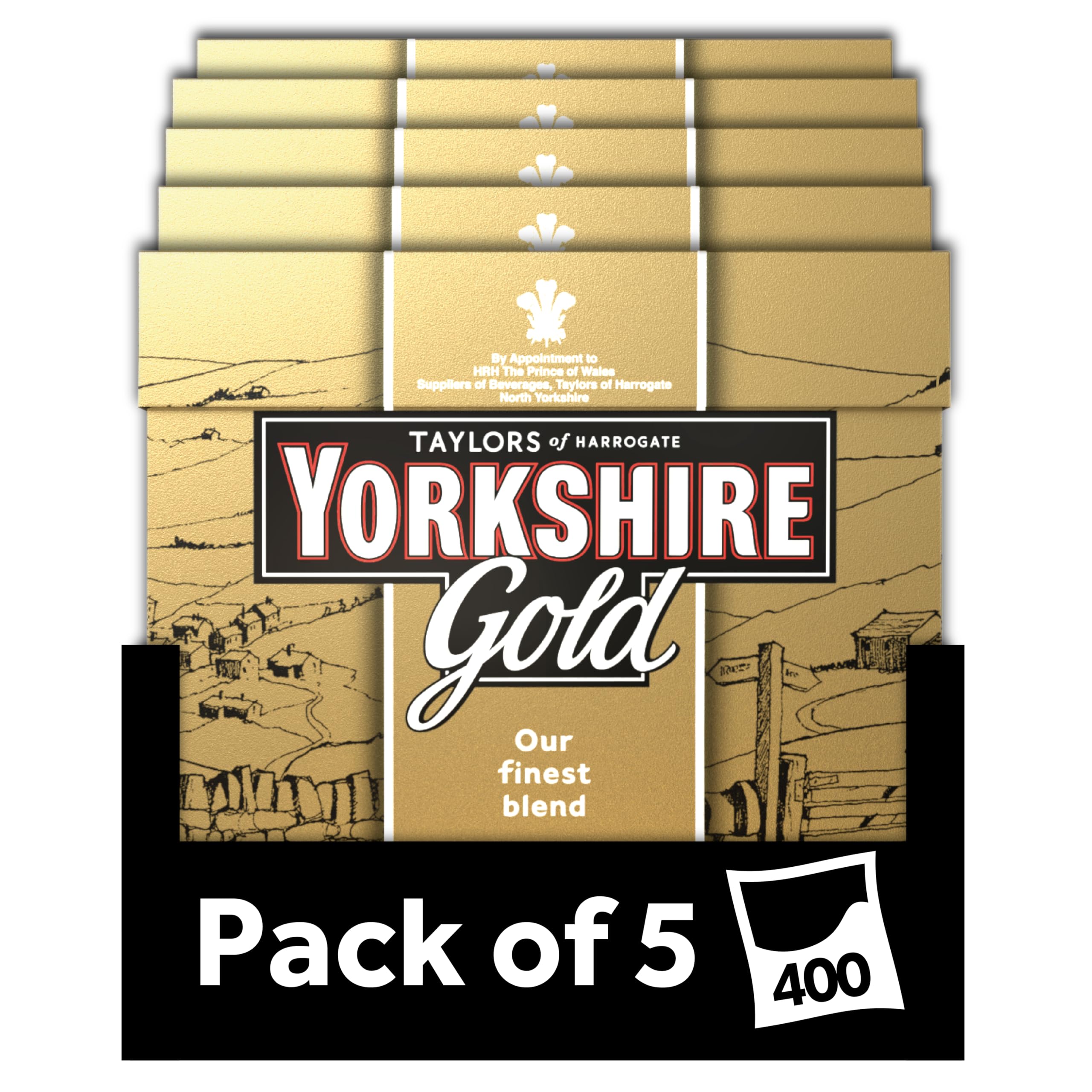 Yorkshire Gold Tea 80 Tea Bags (Pack of 5) - 400 Teabags Total, Rich & Smooth Black Tea Blend 4