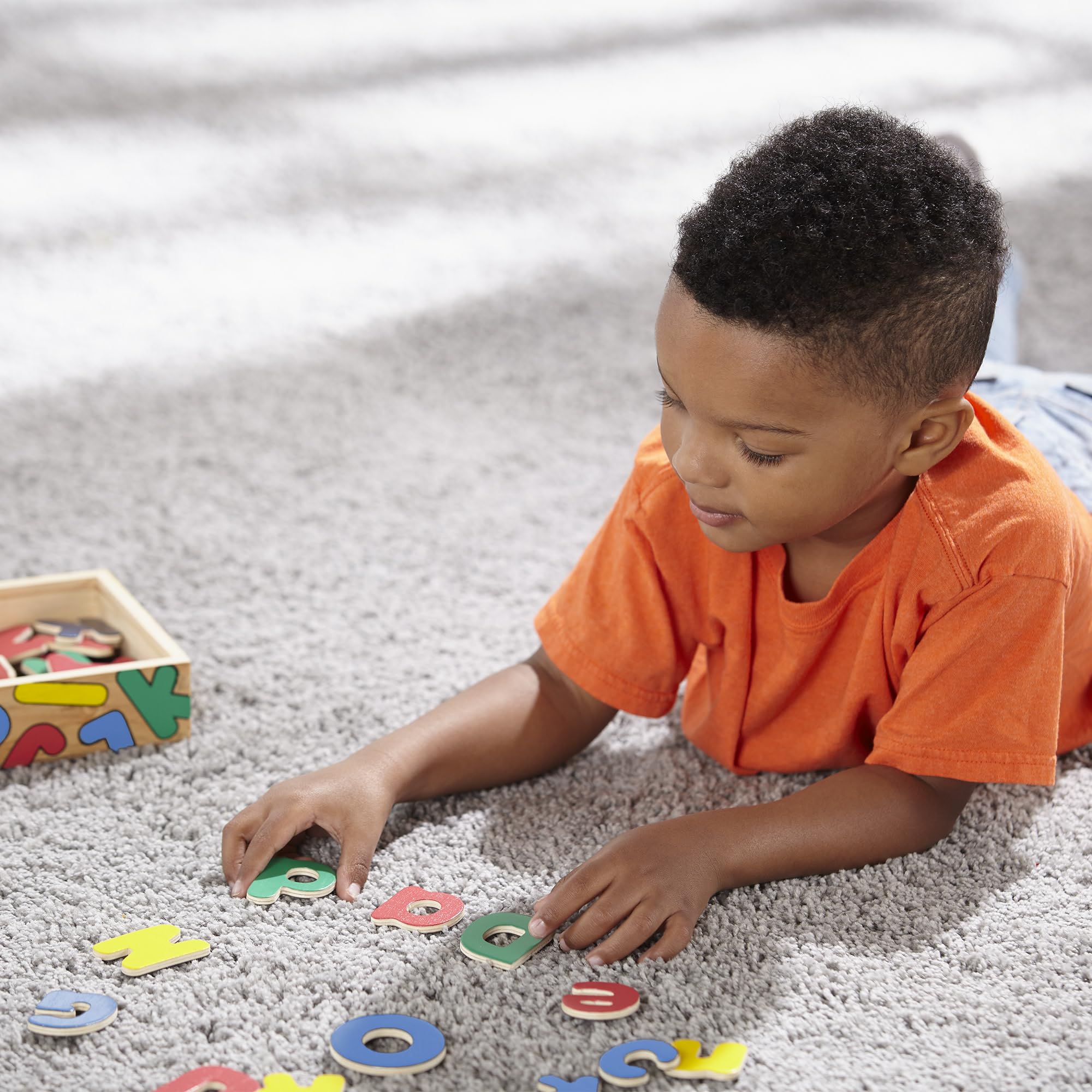 Melissa & Doug Magnetic Wooden Letters Set - 52 Pieces | Ages 3+ | English & Spanish Learning 2
