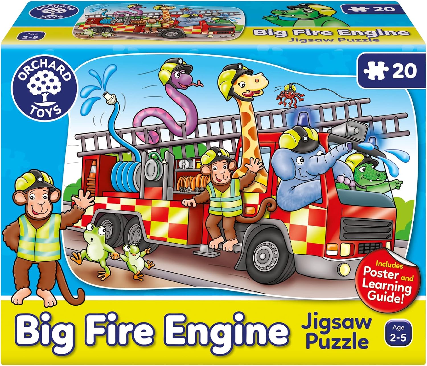 Orchard Toys Big Fire Engine Jigsaw Puzzle - 20-Piece Shaped Puzzle for Toddlers 1