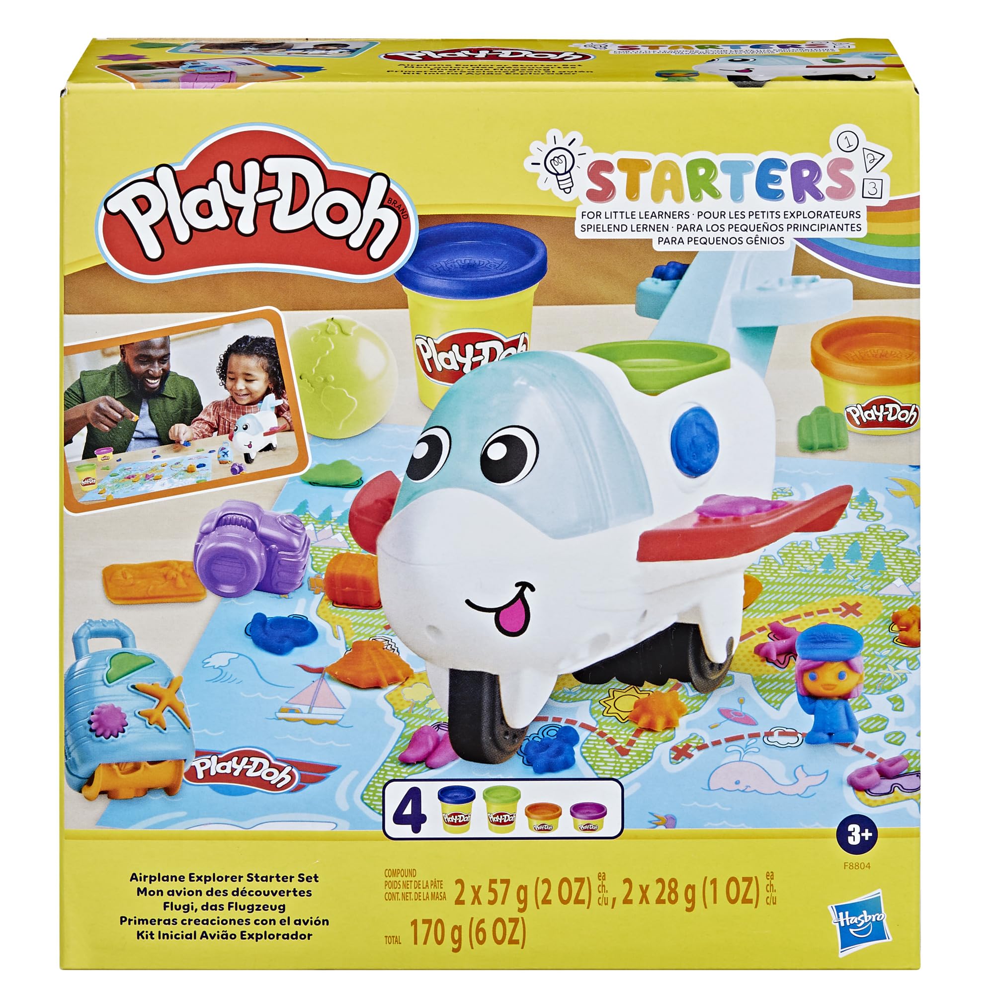 Play-Doh Airplane Explorer Starter Set - Travel Playset with Jet Toy, Map Playmat & 4 Tubs | Ages 3+ 2