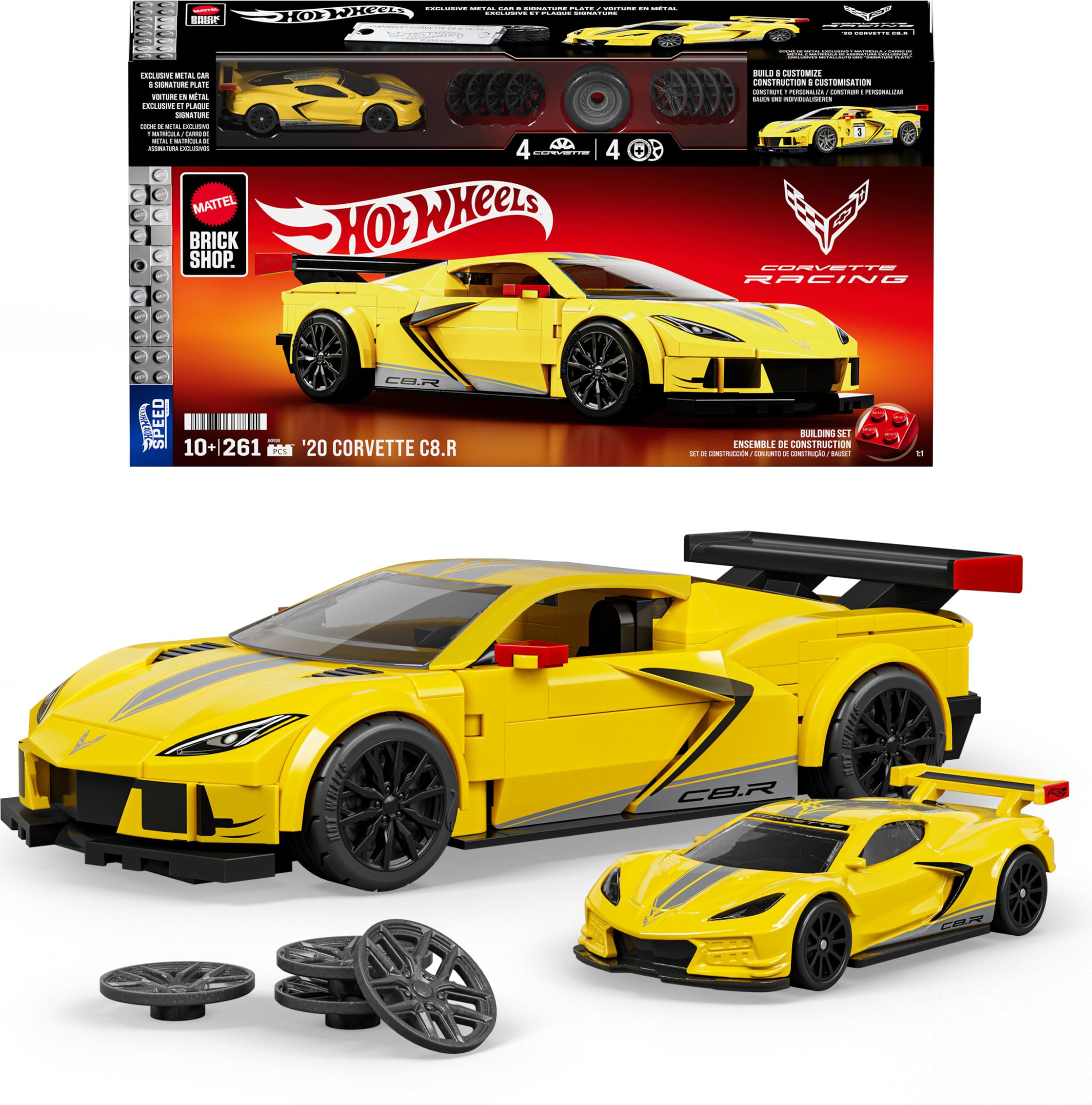 Mattel Brick Shop Corvette C8.R Building Set - 261 Pieces | 1:32 Scale | Ages 10+ 1