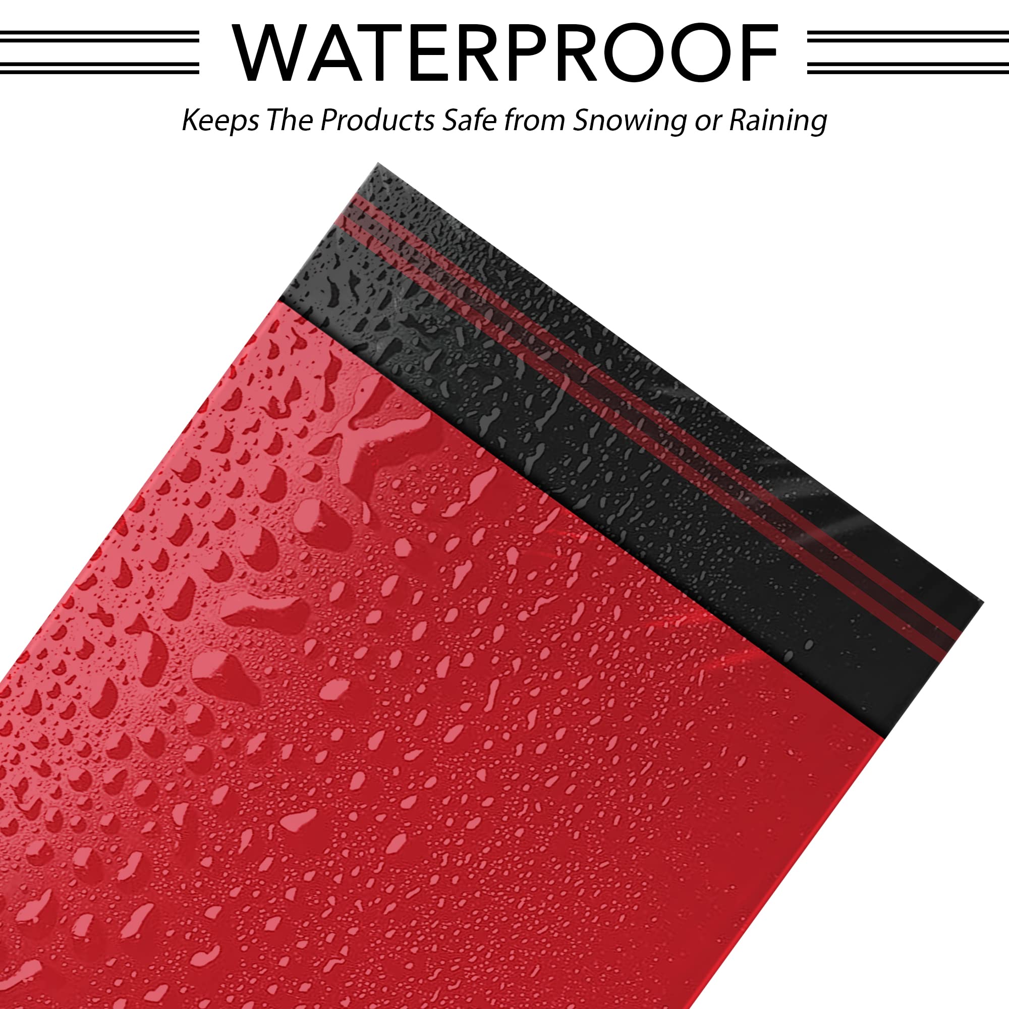 iSOUL Strong Large Mailing Postal Bags - 100 Pack, 6 x 9 Inch, Red, Water Resistant 3