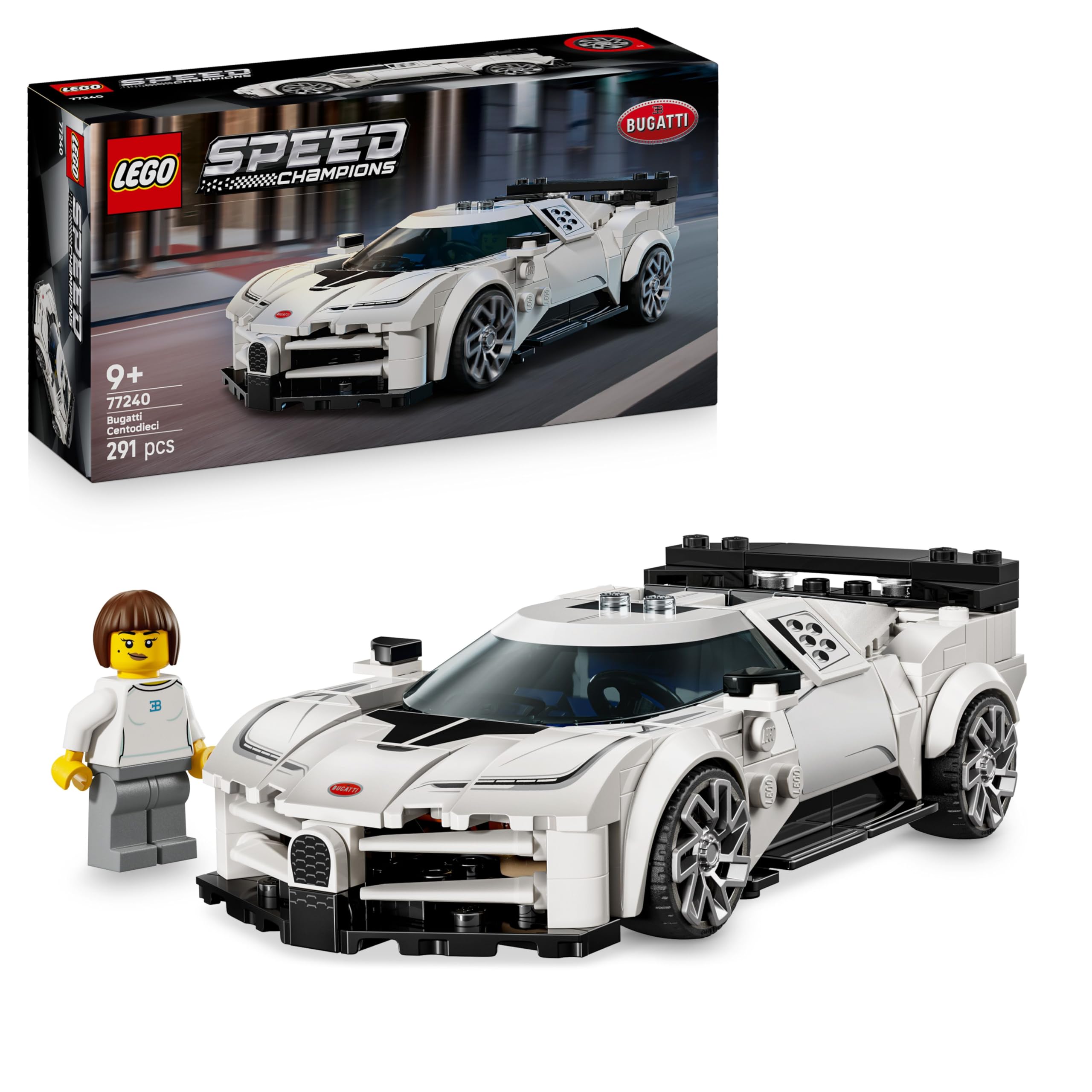 LEGO Speed Champions Bugatti Centodieci Hyper Sports Car Building Set 77240 for Ages 9+