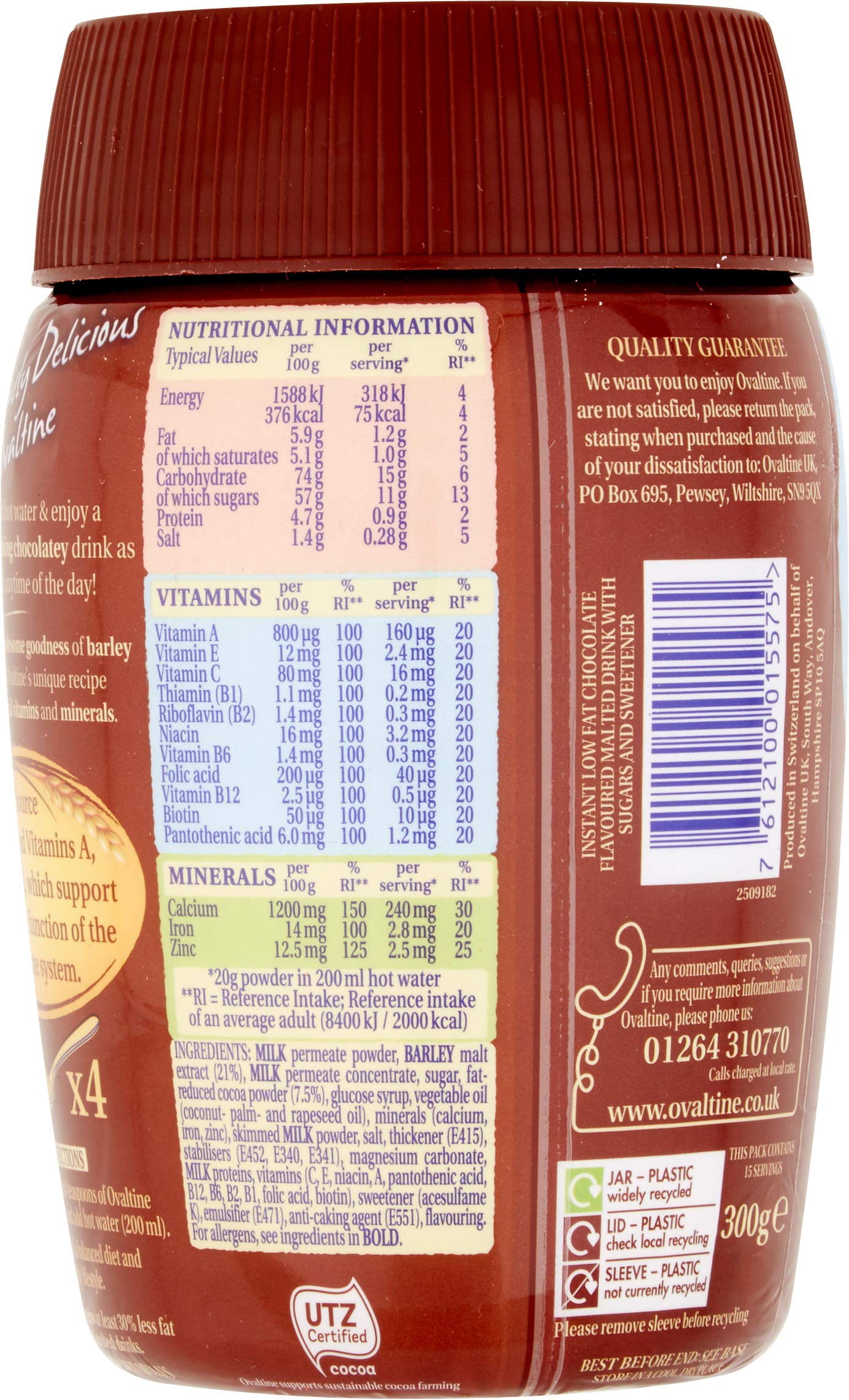 Ovaltine Chocolate Light Malted Drink Powder - 300g 3