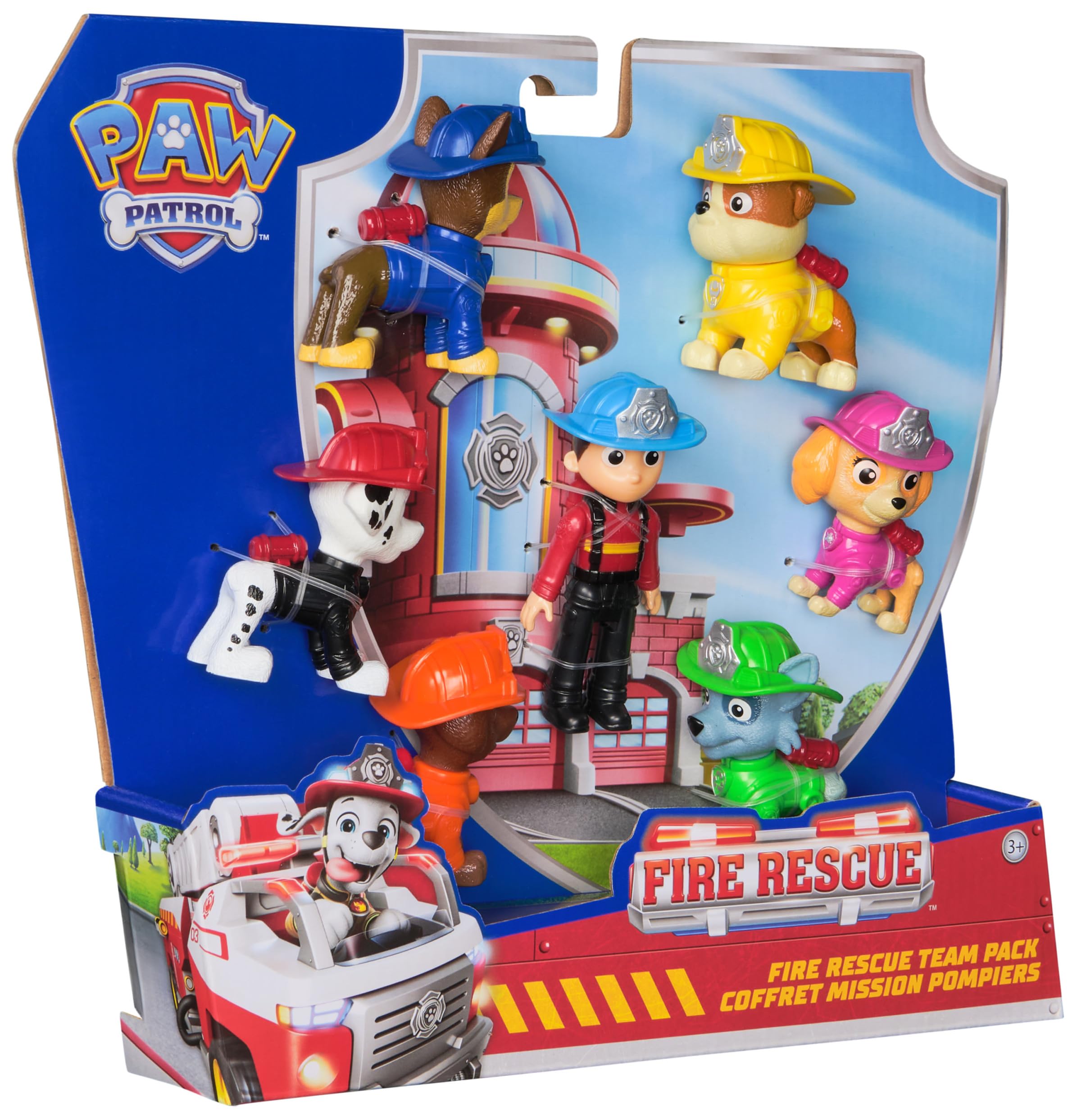 Paw Patrol Fire Rescue Team Pack - 7 Action Figures | Ages 3+ | 7.6 cm Tall 6
