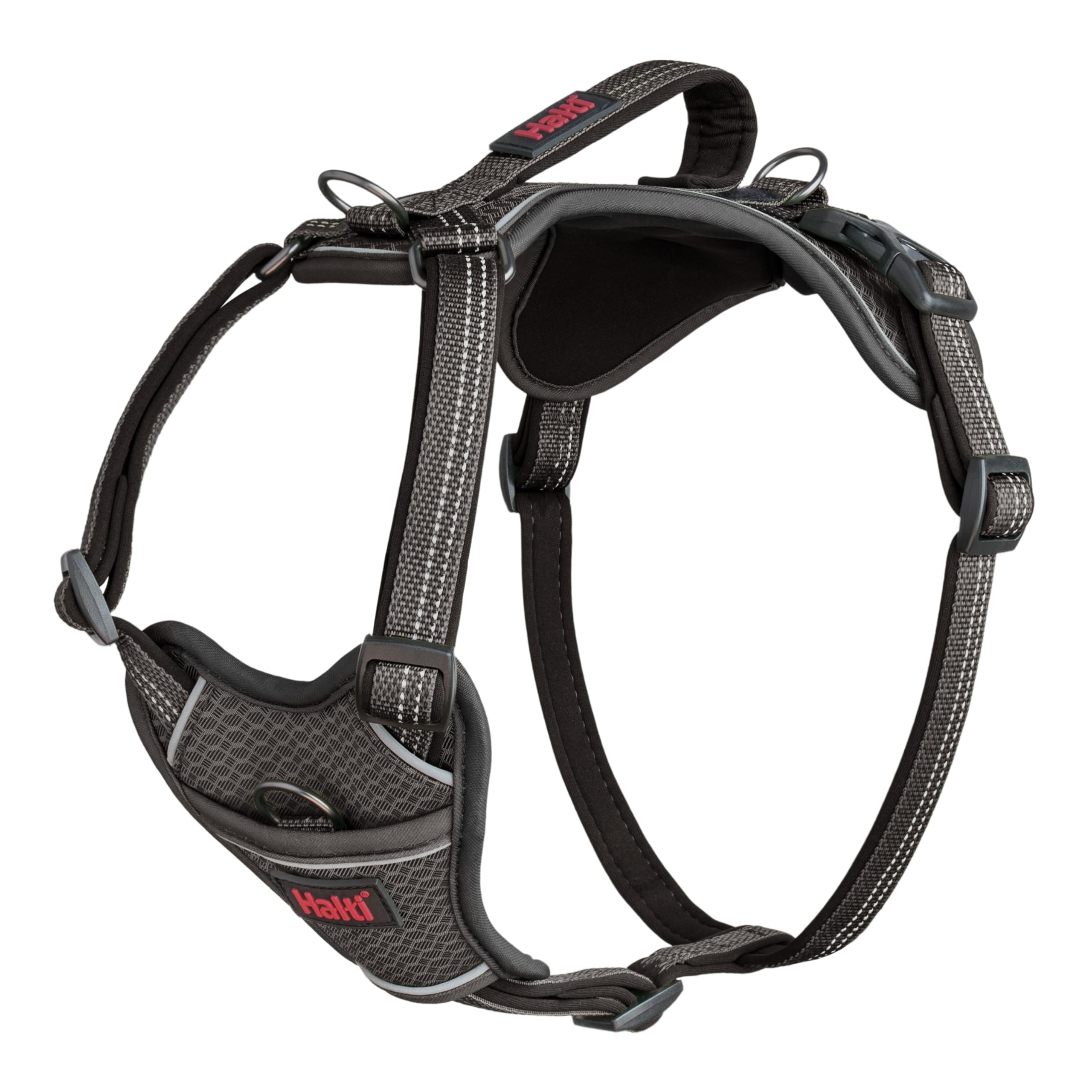 Halti Anatomy Dog Harness with Handle - Padded, Adjustable & Reflective | Size L, Grey 1
