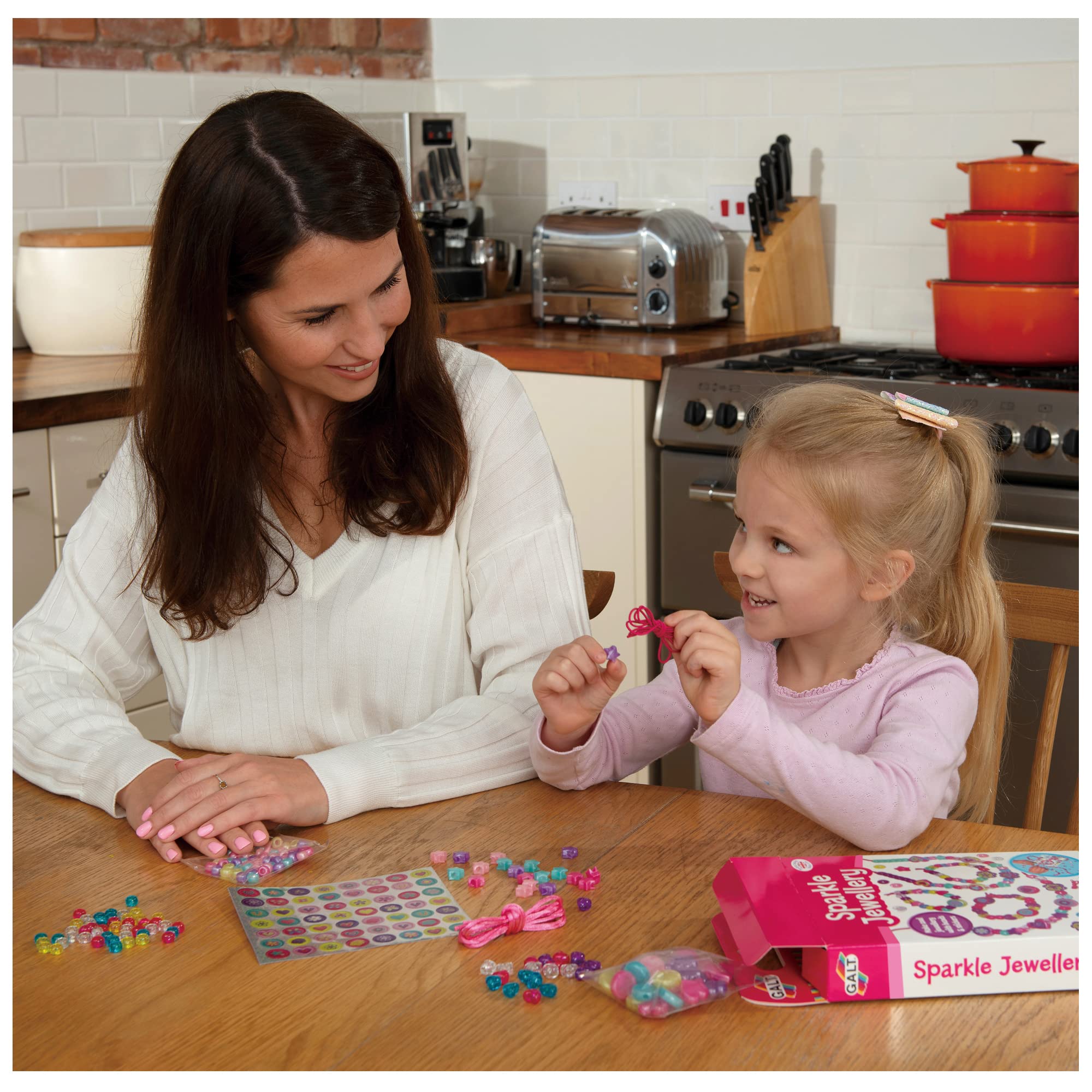 Galt Sparkle Jewellery Craft Kit - Ages 5+ | 185+ Beads | Multi-Color 4