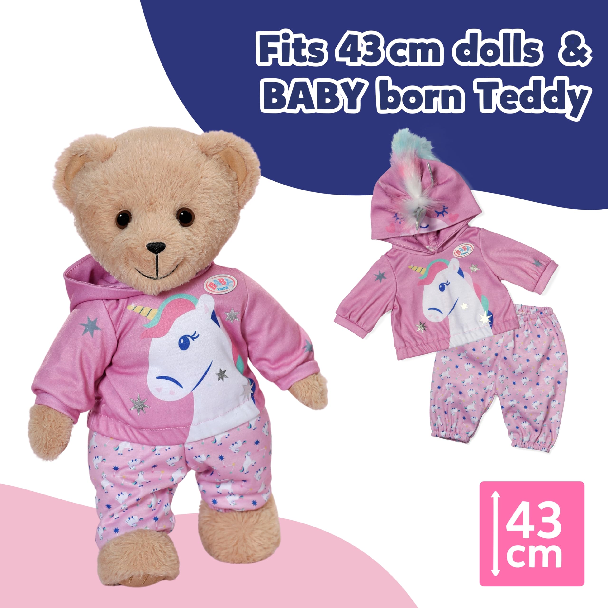 BABY born Unicorn Jogging Suit Outfit - Doll Clothes for 43cm Dolls - Ages 3+ 10