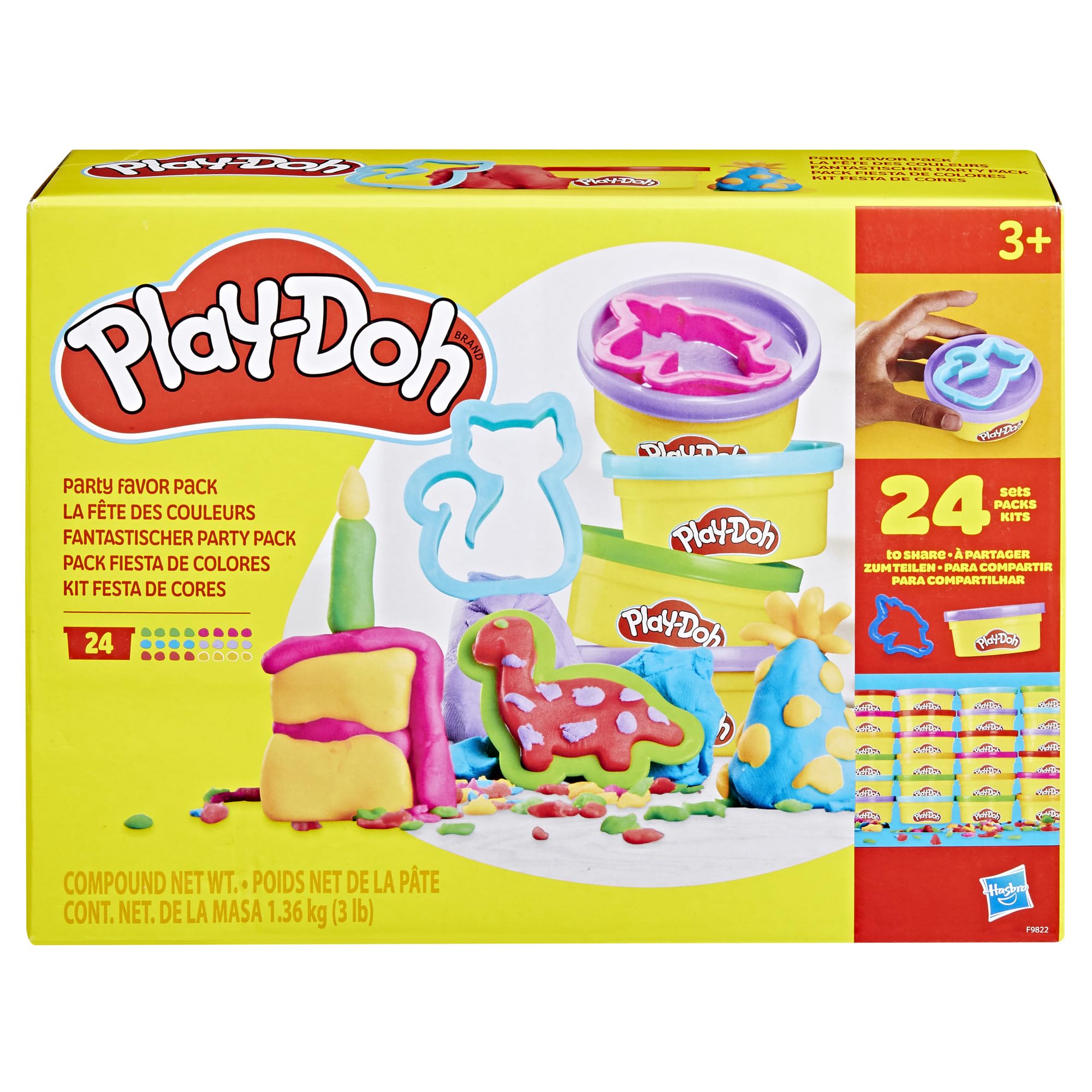 Play-Doh Party Favour Pack of 24 Cans with Cutters | Non-Toxic Modelling Clay for Ages 3+