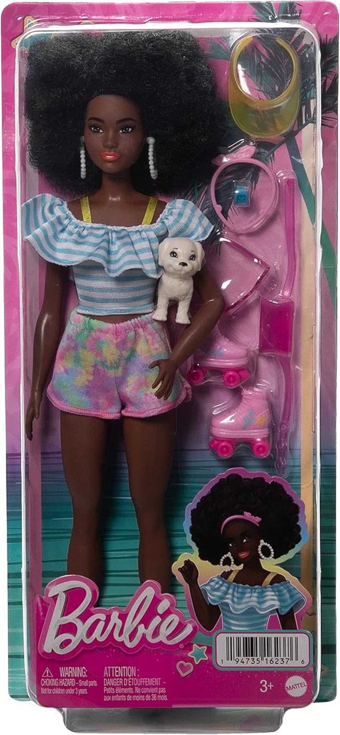 Barbie Doll with Roller Skates - Stylish Fashion Playset for Kids 3+ 6
