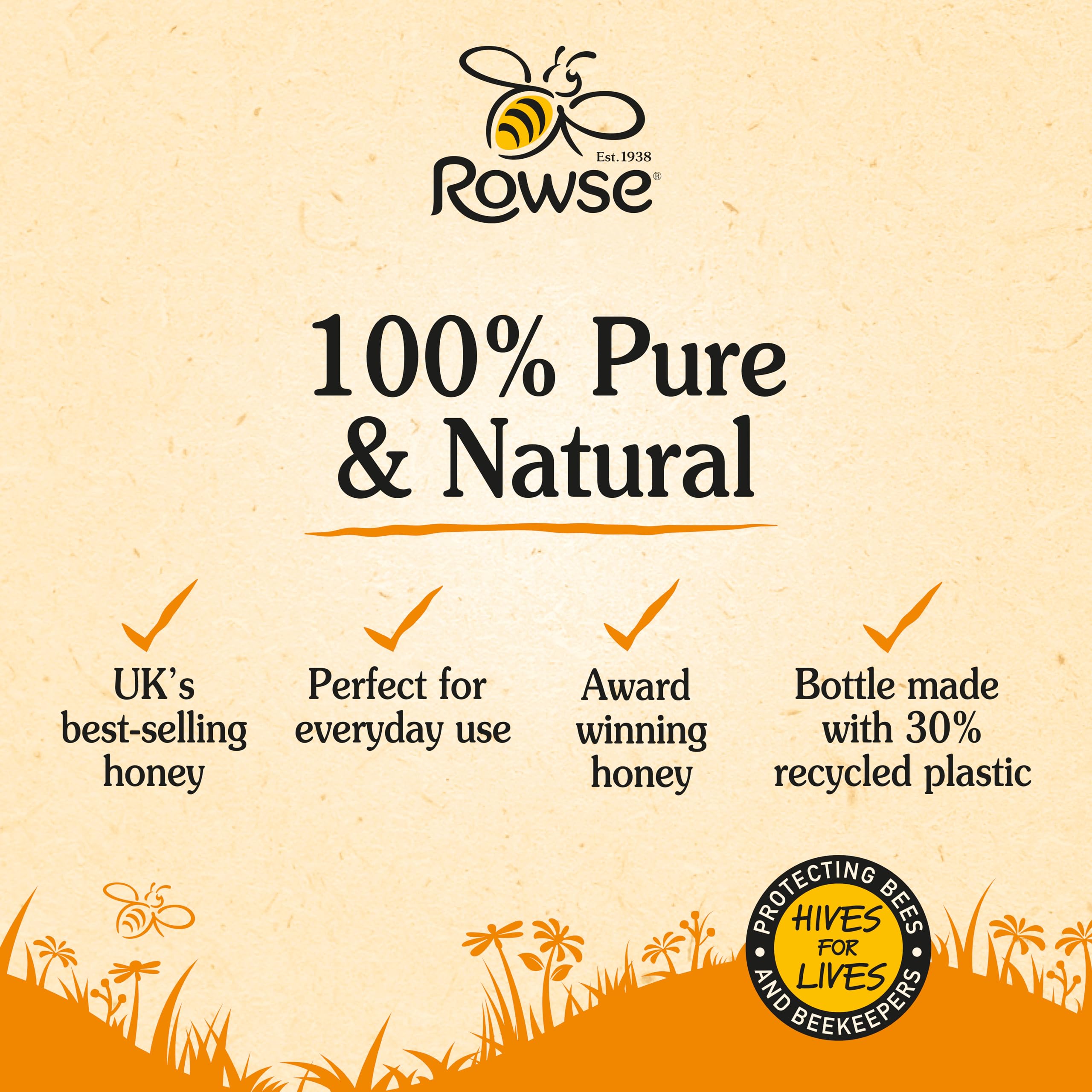 Rowse Runny Honey - 100% Pure & Natural | Squeezy Bottle | 680 g 2