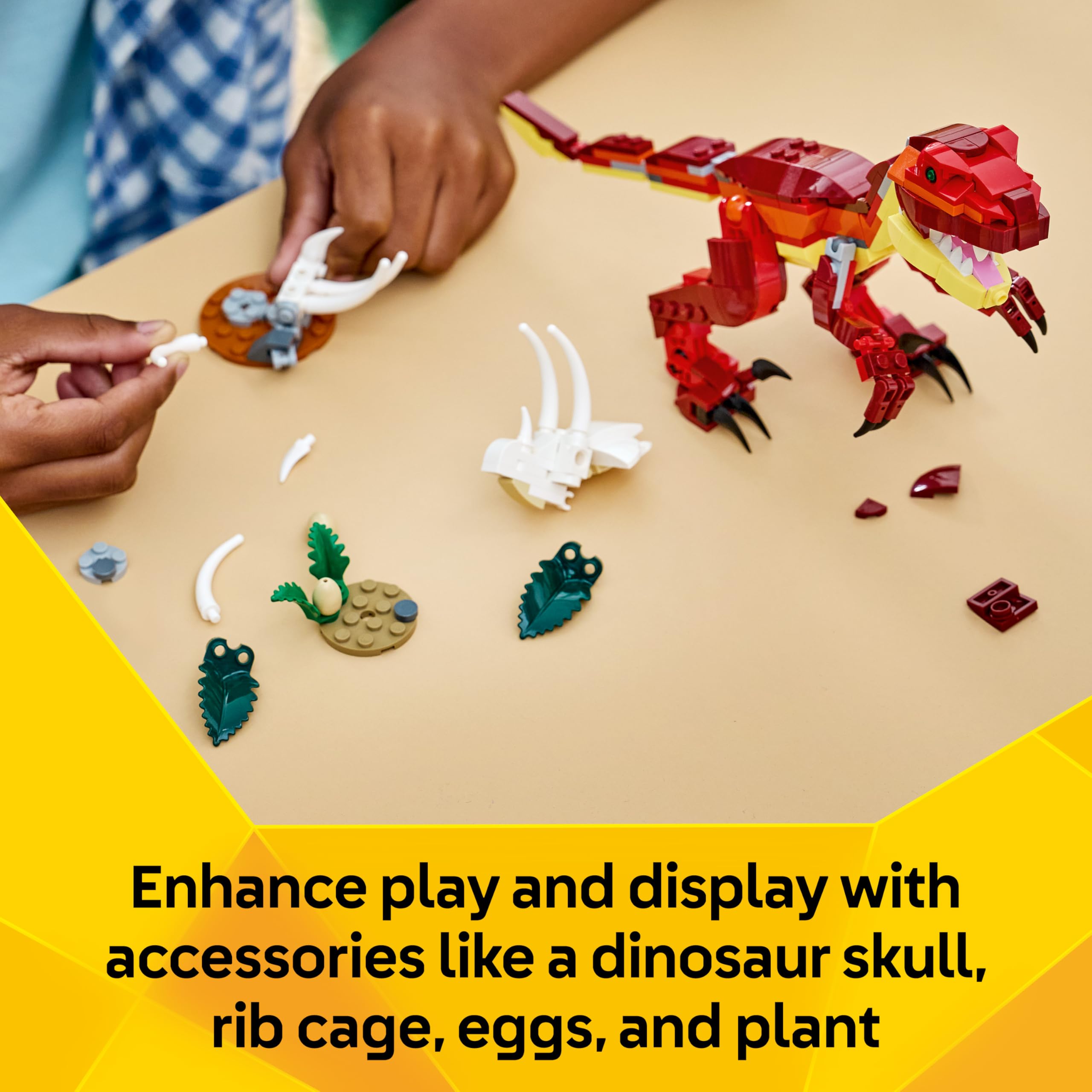LEGO Creator 3in1 Fierce Dinosaur Building Set - Velociraptor, Stegosaurus, or Pterosaur - Ages 8+ 7