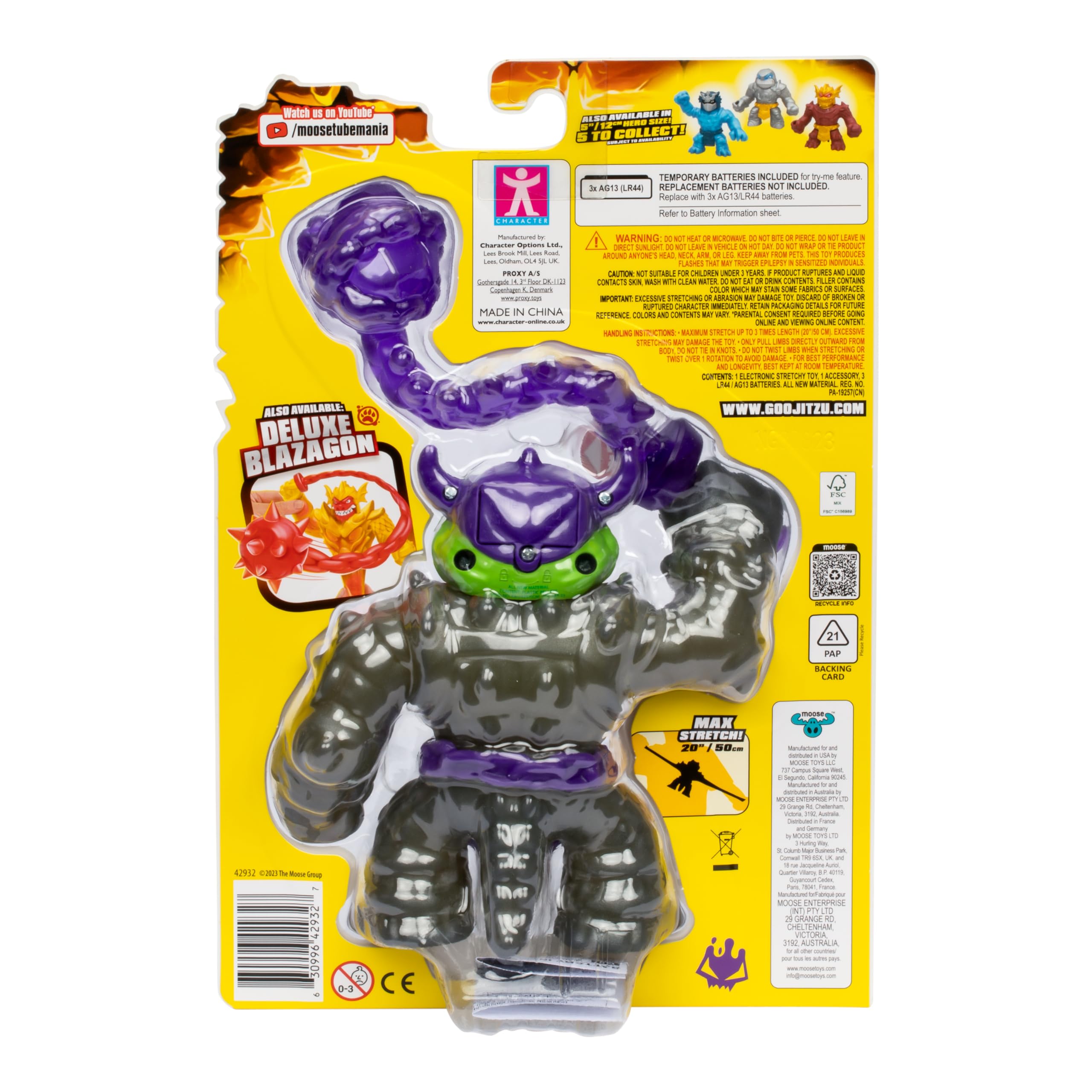Heroes of Goo Jit Zu Stretch Strikers Deluxe Hero Pack Rock Jaw Action Figure with 20+ Battle Sounds 5