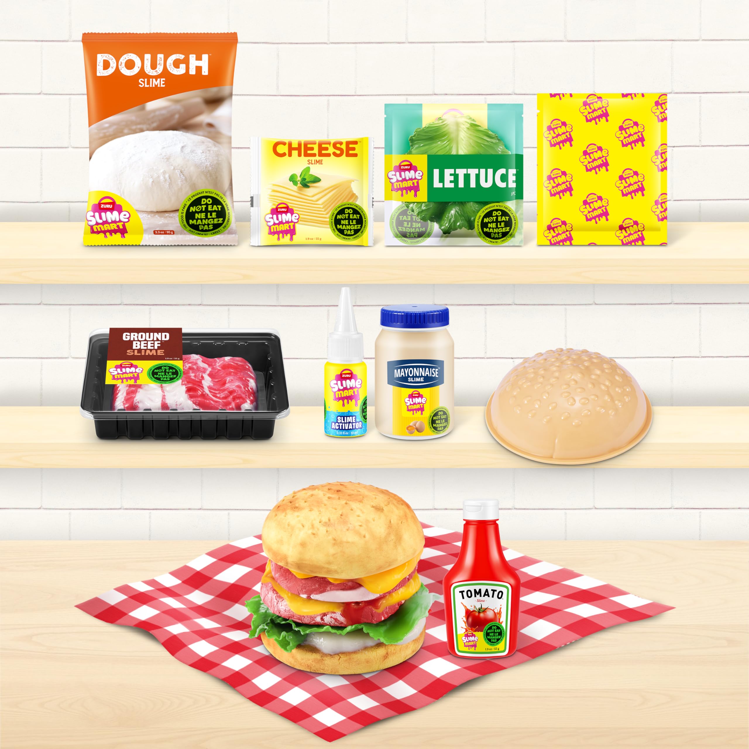 Slime Mart Small Basket by ZURU - Burger Slime Compound Kit for Kids 6+ 6