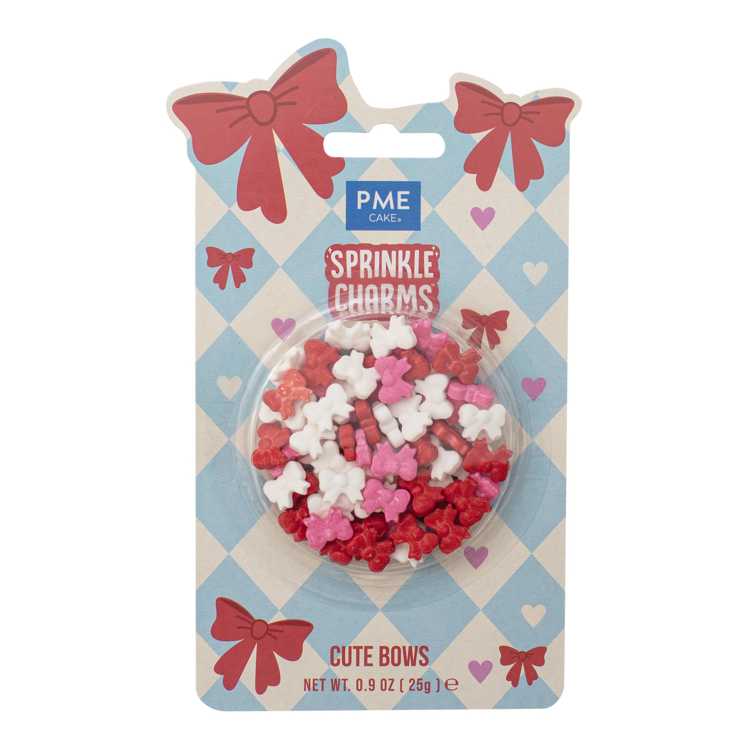 PME Cute Bows Edible Cupcake Toppers Sprinkle Charms | 25g | Rainbow | 10mm 1