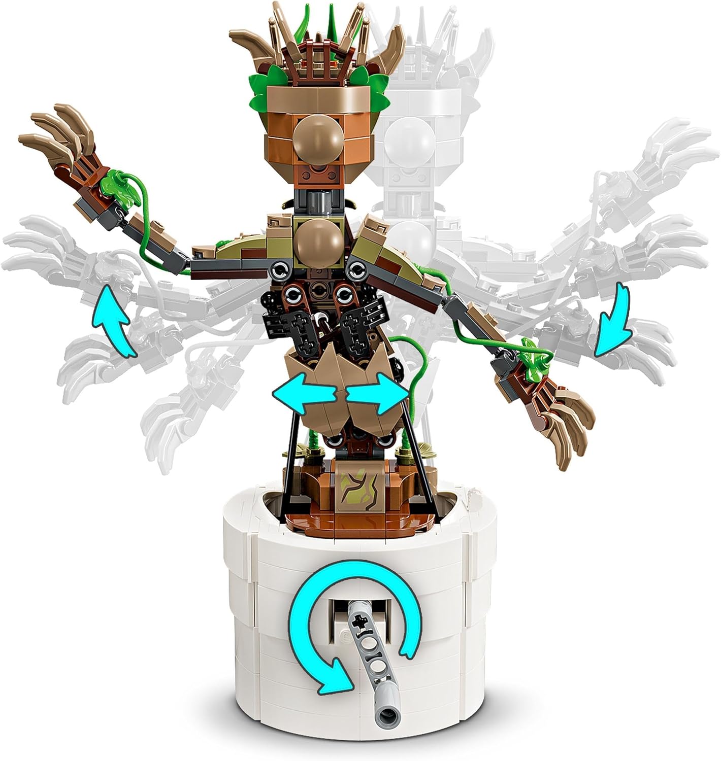 LEGO Marvel Dancing Groot Buildable Action Figure - Interactive Posable Toy with Handle-Activated Dance Function 5