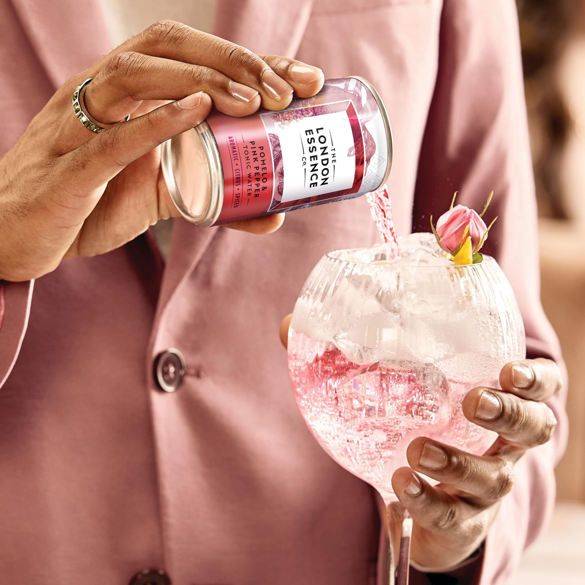 THE LONDON ESSENCE CO. Pomelo & Pink Pepper Tonic Water Mixer | Low Calorie | Pack of 6 (150 ml) 4