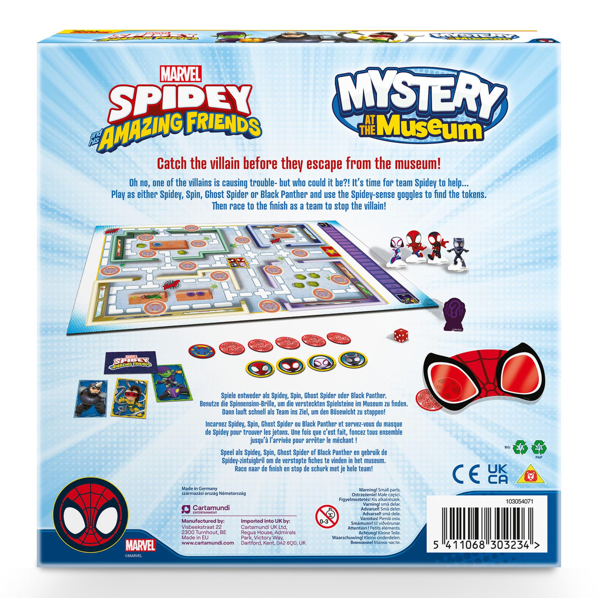 Shuffle Spidey and Friends Mystery at the Museum Board Game - Ages 4+ | 2-4 Players