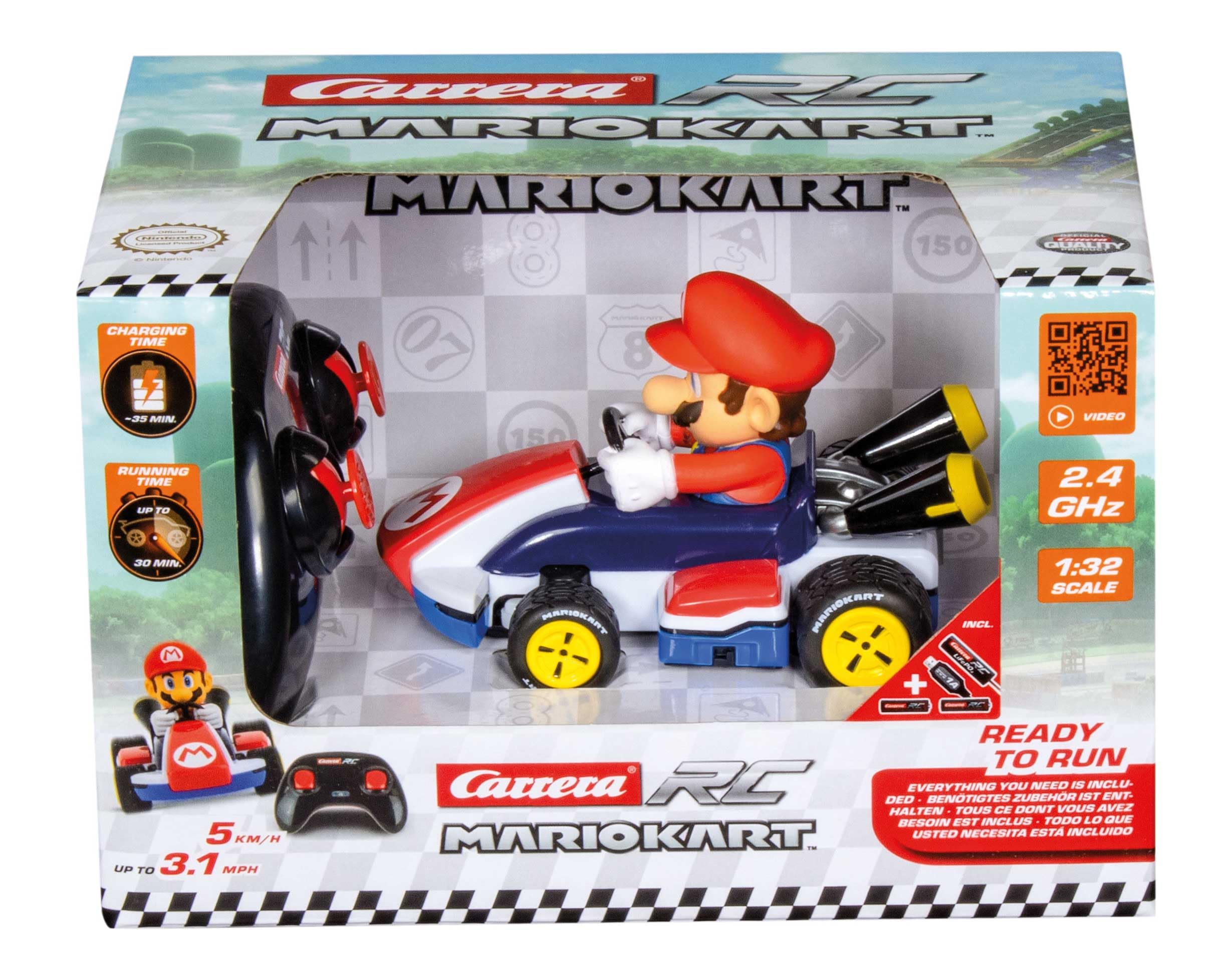 Carrera RC Mario Kart 370320001 2.4GHz Race Kart - Mario Mach 8 1:32 Scale Remote Control Car 1