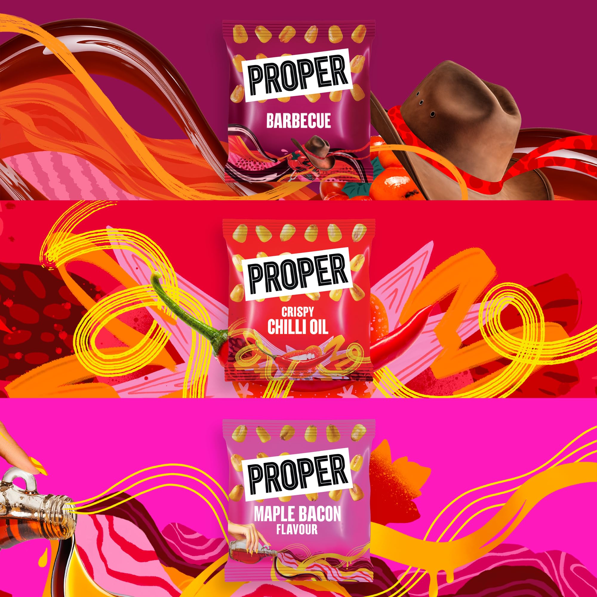 PROPER Crunch Corn Collection - 18 x 20g Snack Bags | Plant-Based & Gluten-Free 2