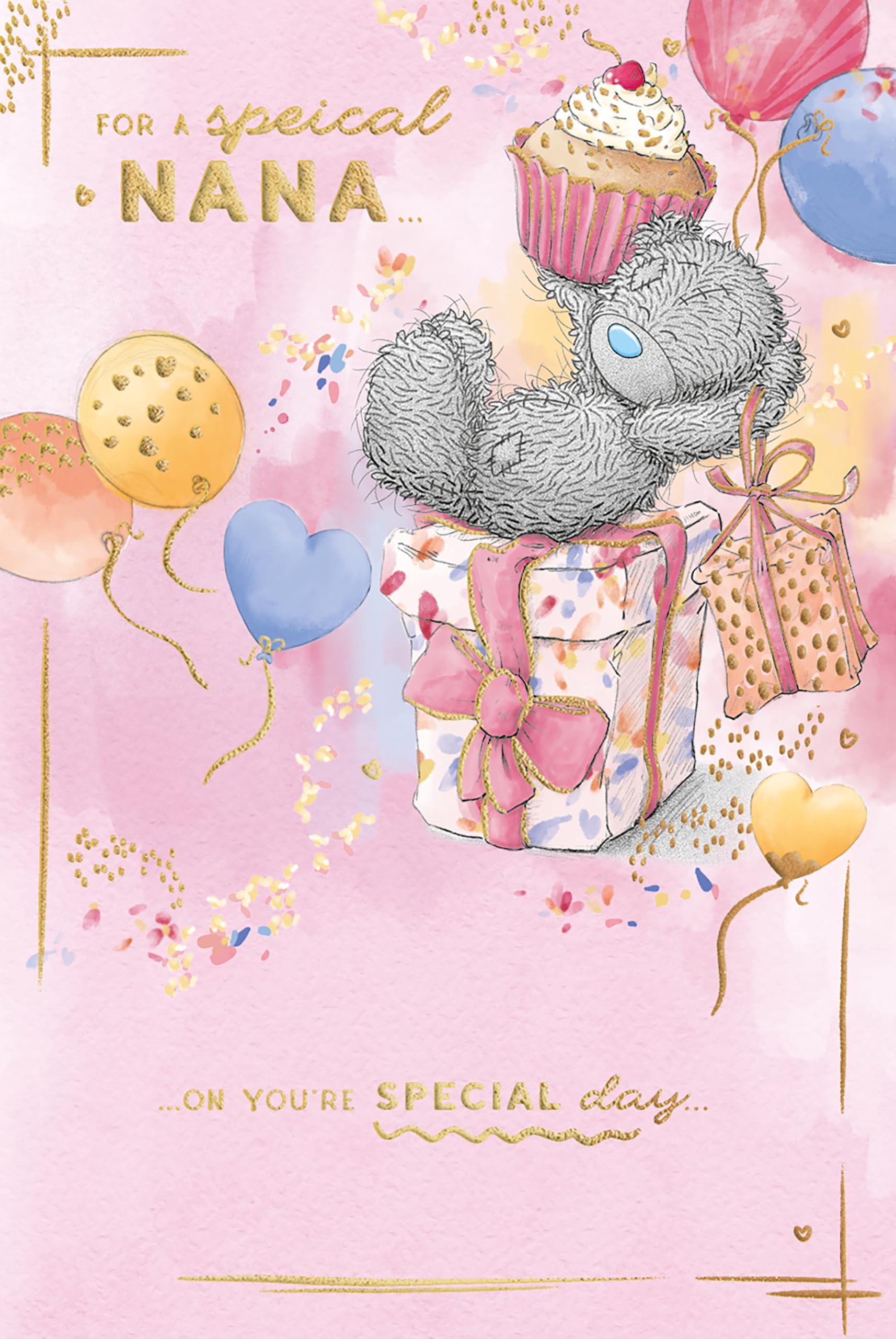 Me To You Tatty Teddy Special Nana Luxury Gold Foil Birthday Card | 6 x 9 Inches 1
