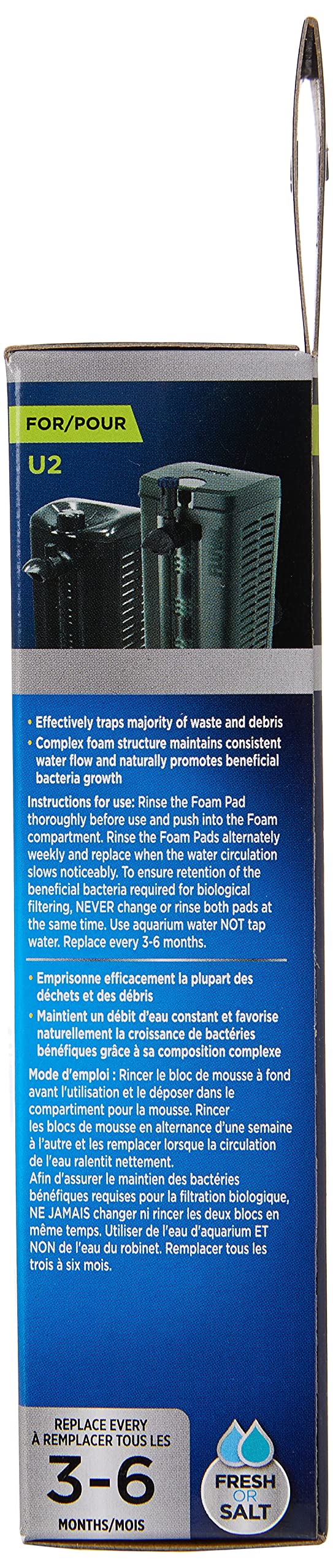 Fluval U2 Internal Filter Foam Pad | Mechanical Filtration | White Foam | Model A486 2