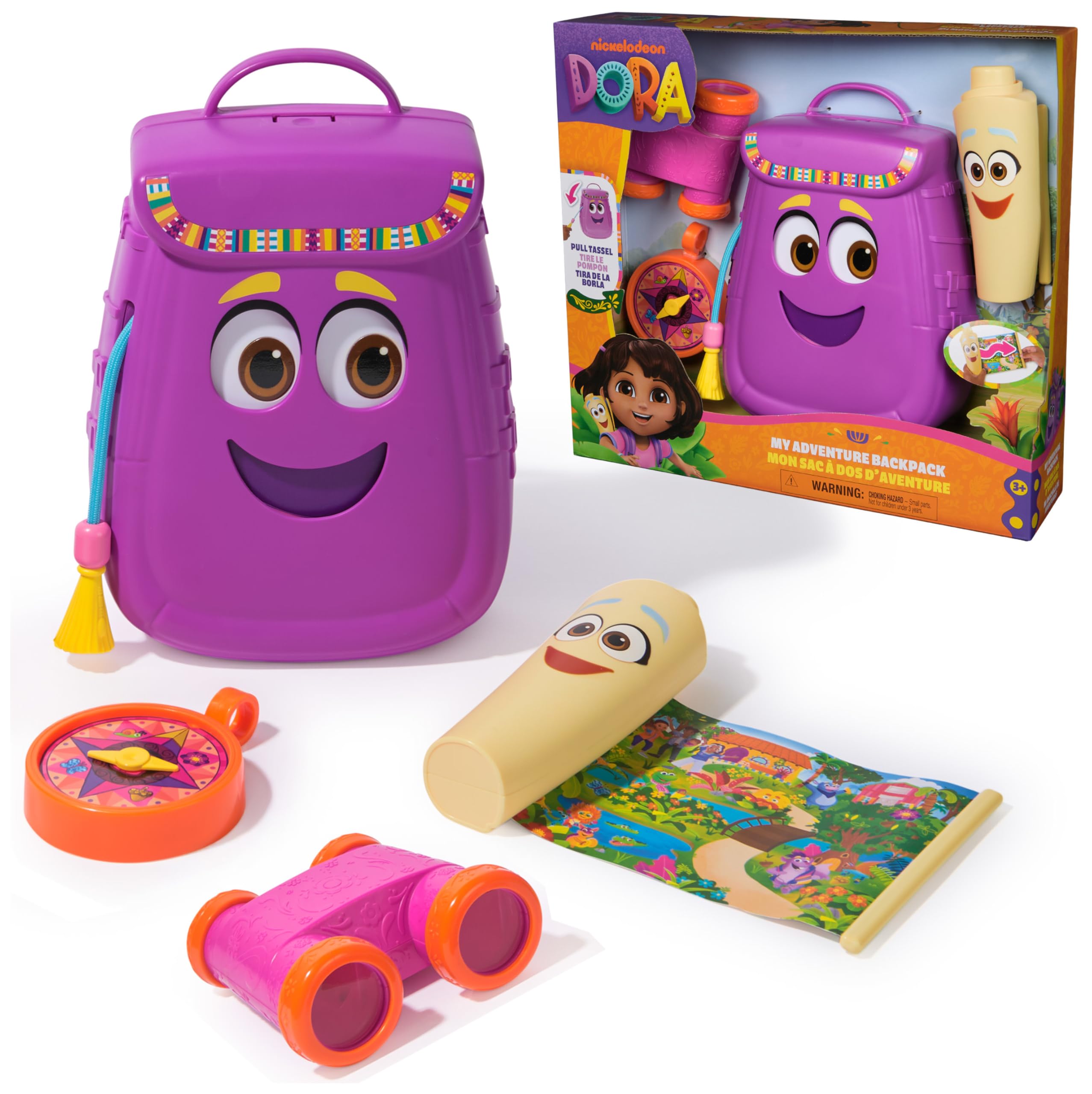Dora My Adventure Backpack with Explorer Accessories - Retractable Map & Moving Features