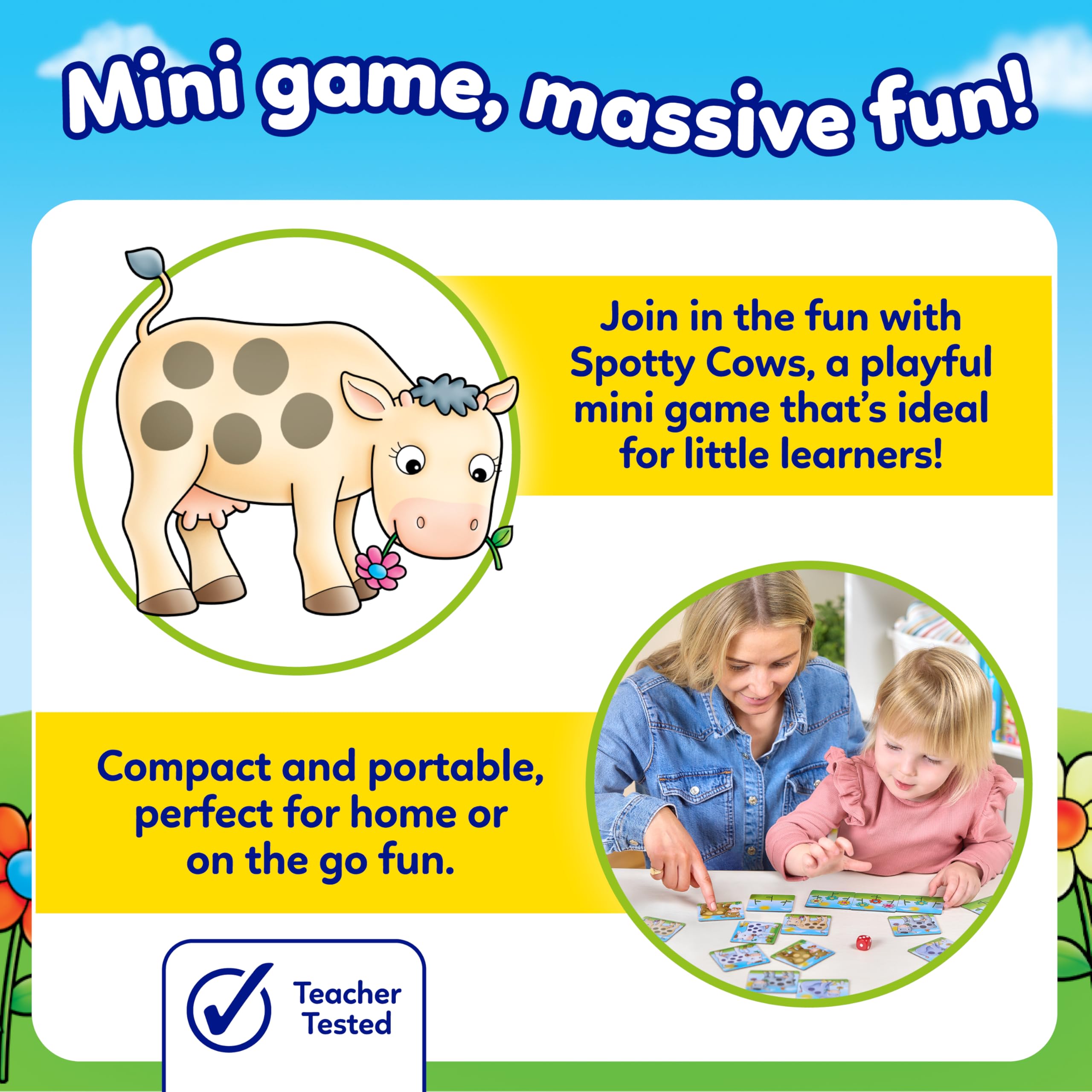 Orchard Toys Spotty Cows Mini Game for Kids Ages 3-6 | Number Matching Travel Game 3