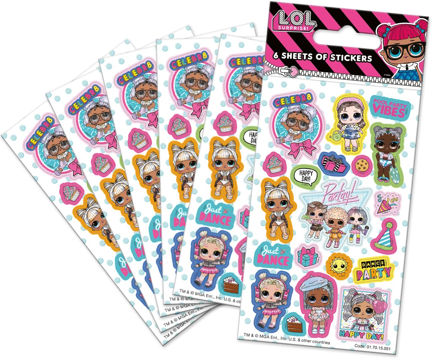 L.O.L. Present Surprise Stickers - Reusable Foil & Glossy Sheets for Kids 1