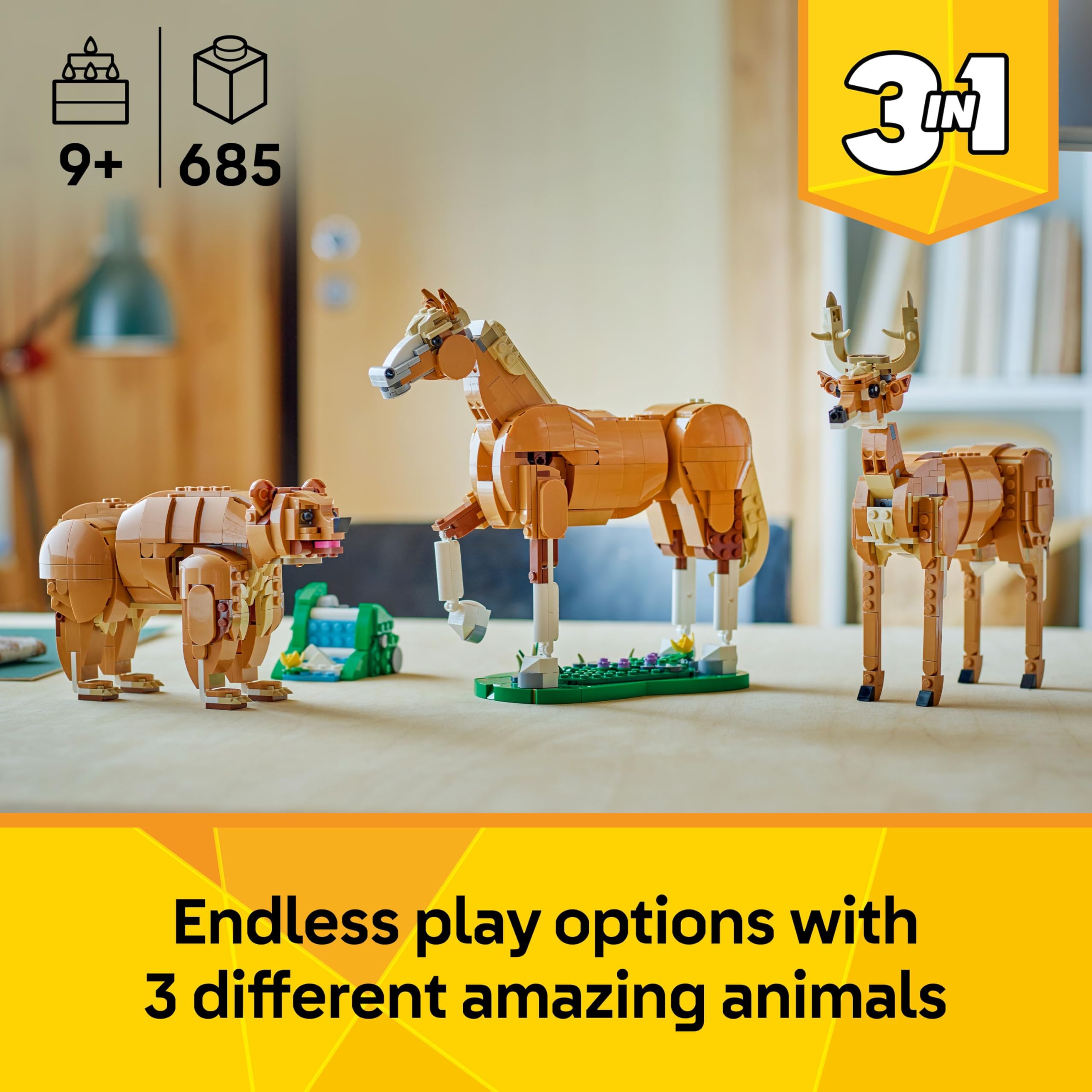 LEGO Creator 31166 Beautiful Horse Toy Building Set | 3 Models in 1 | Ages 9+