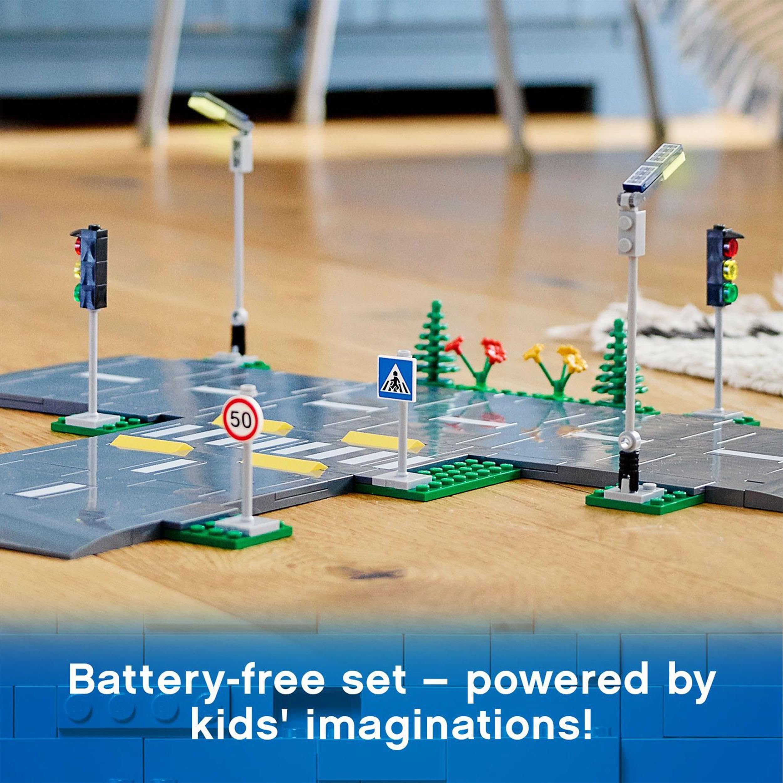 LEGO City Road Plates Building Set 60304 with Traffic Lights and Glow in the Dark Bricks | Ages 5+ 6