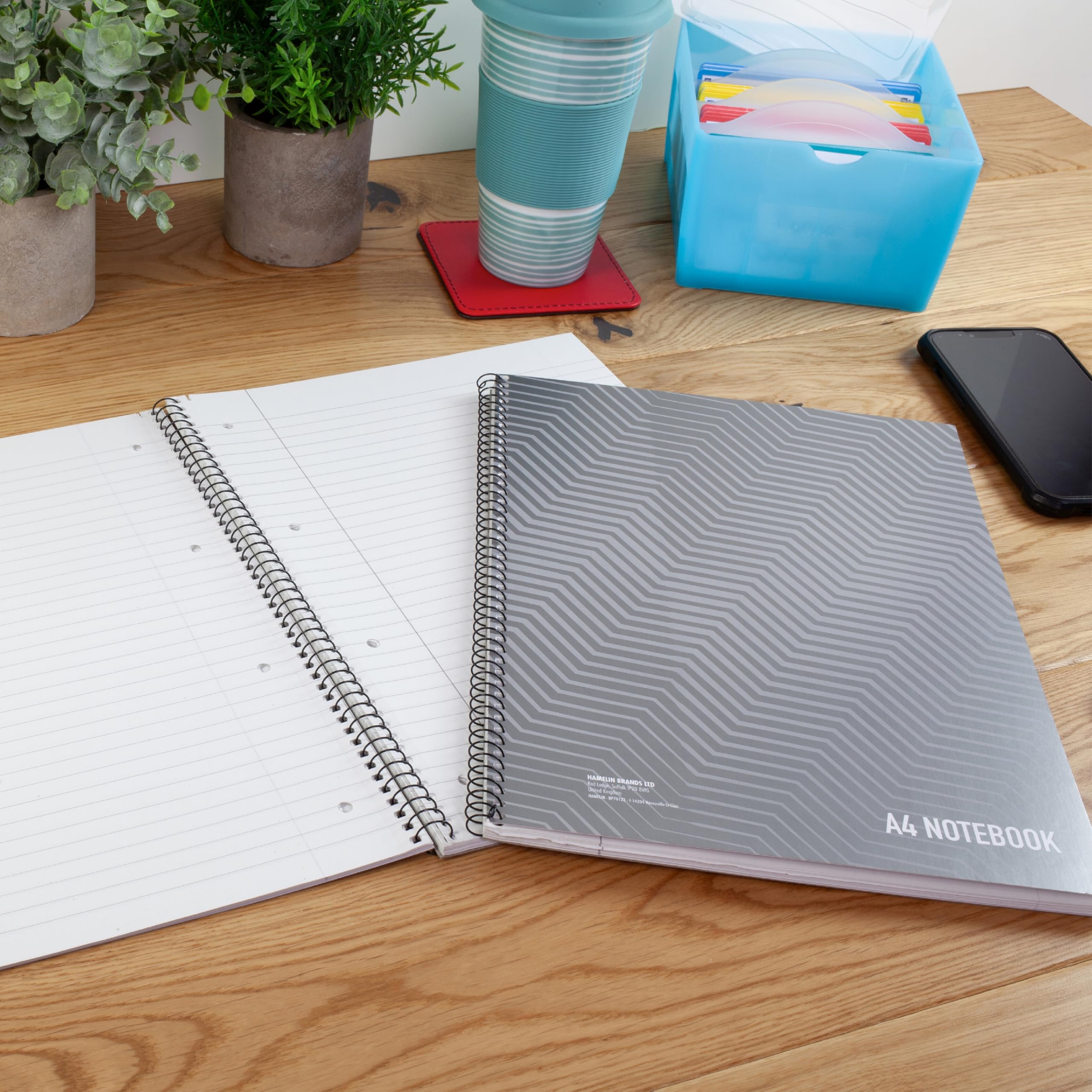 SUMMIT Jotter A4+ Wirebound Notebook - 80 Sheets, 8mm Lined, Perforated Pages | Pack of 5 5