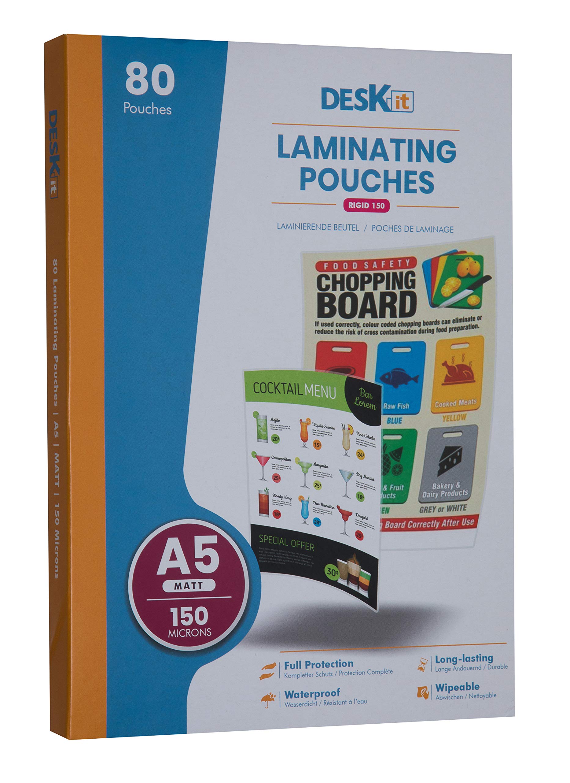 deskit A5 Laminating Pouches - Matt Finish, 150 Microns, 80 Sheets | Everyday Document Protection 2