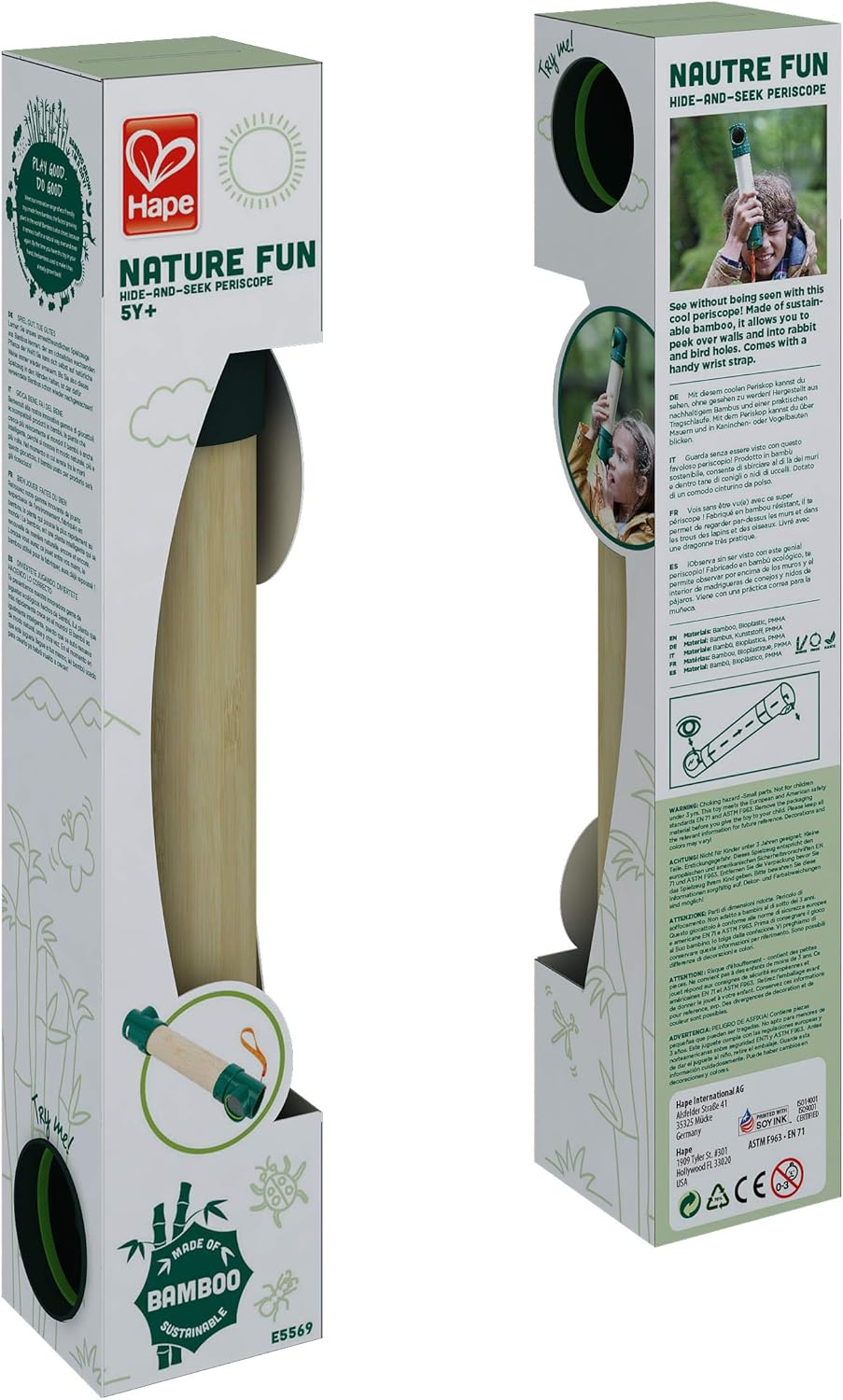 Hape Hide-and-Seek Periscope - Bamboo Outdoor Exploration Toy for Kids 7