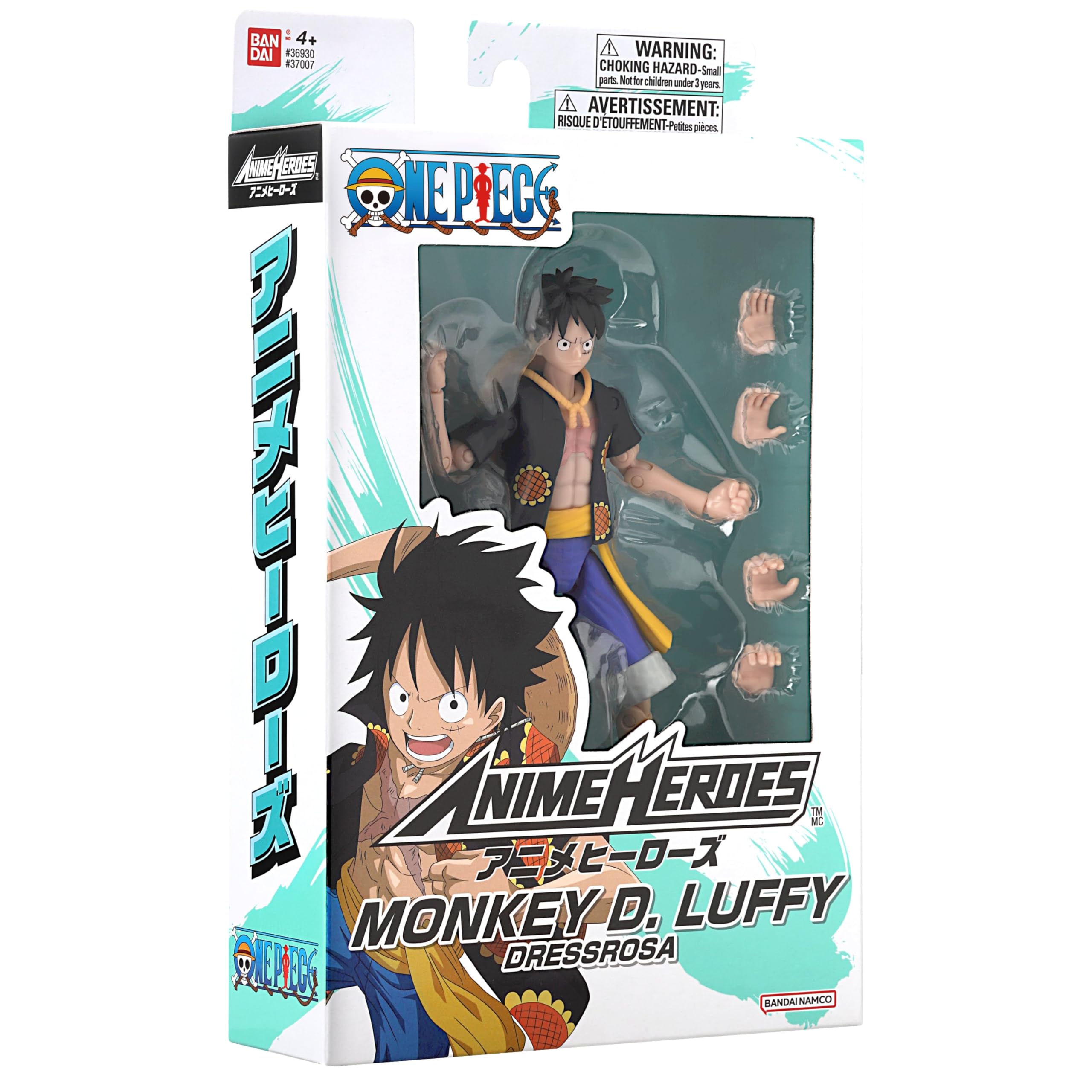 BANDAI Anime Heroes One Piece Monkey D. Luffy Dressrosa Version Action Figure | 17cm | Unisex Children 5